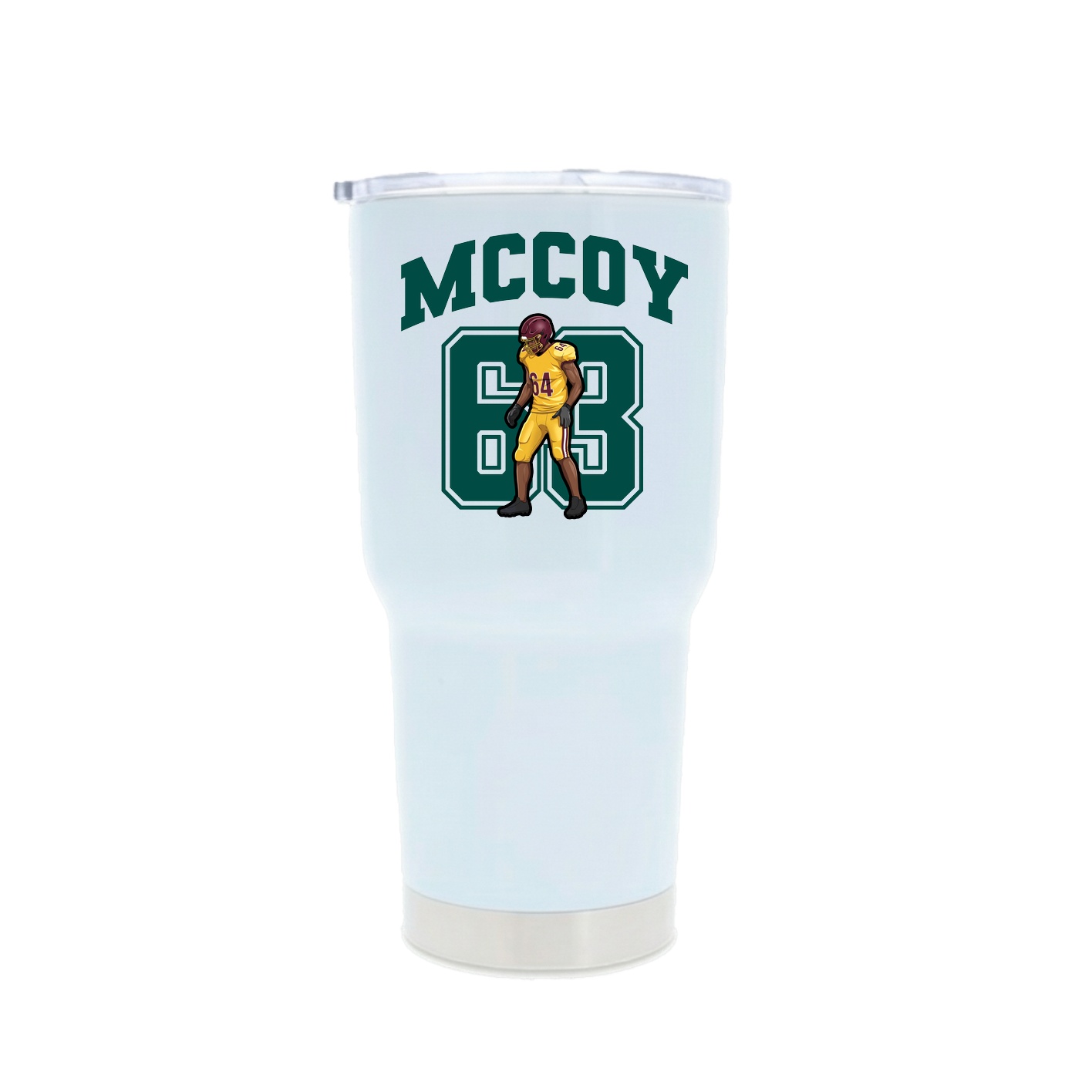 30oz Stainless Steel Tumbler — Number in White