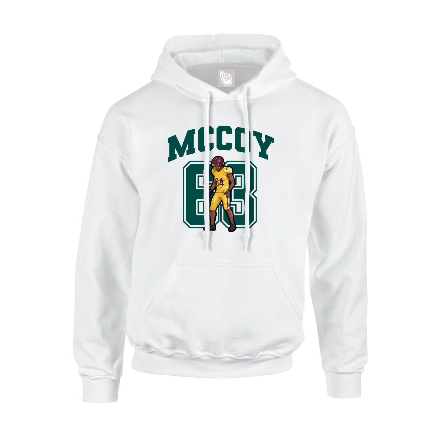 Youth Hoodie — Number in White