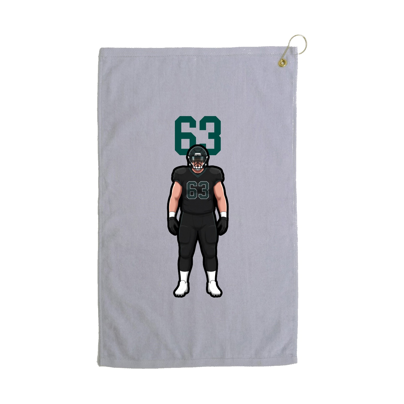 Golf Towel — Number Top in Grey