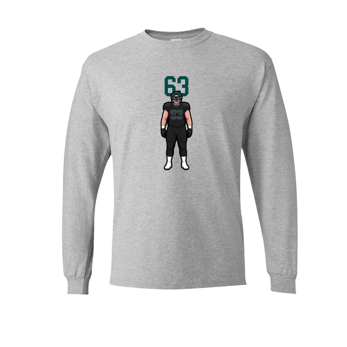 Long Sleeve Tee — Number Top in Grey