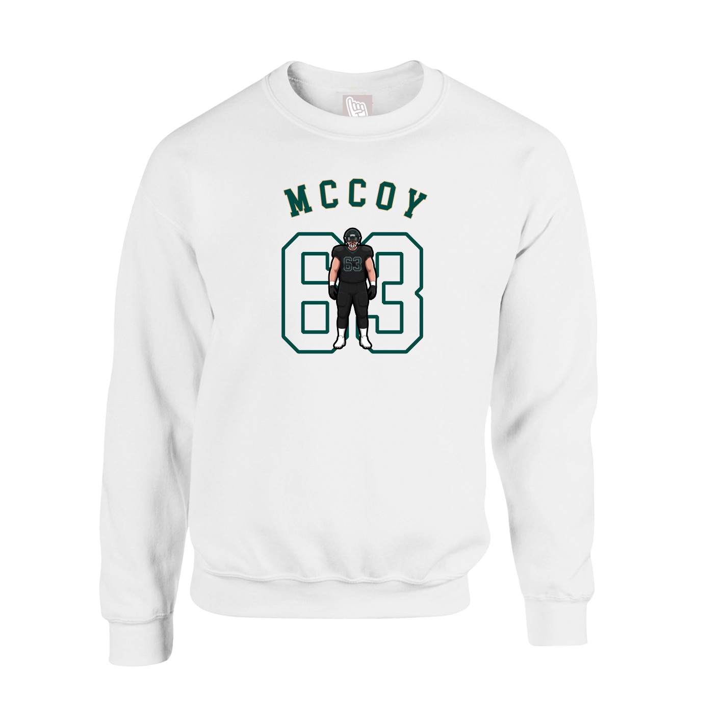 Fleece Crew — Shirsey Arch in White