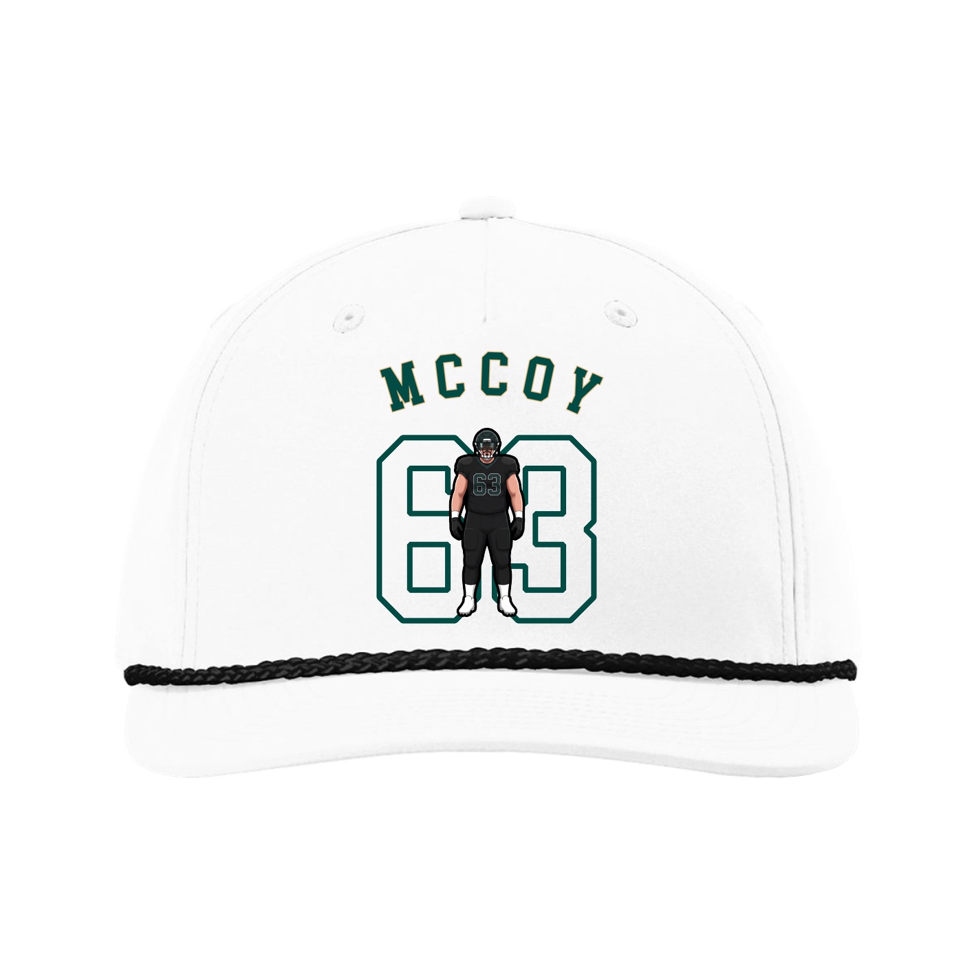 Five-Panel Classic Rope Cap — Shirsey Arch in White