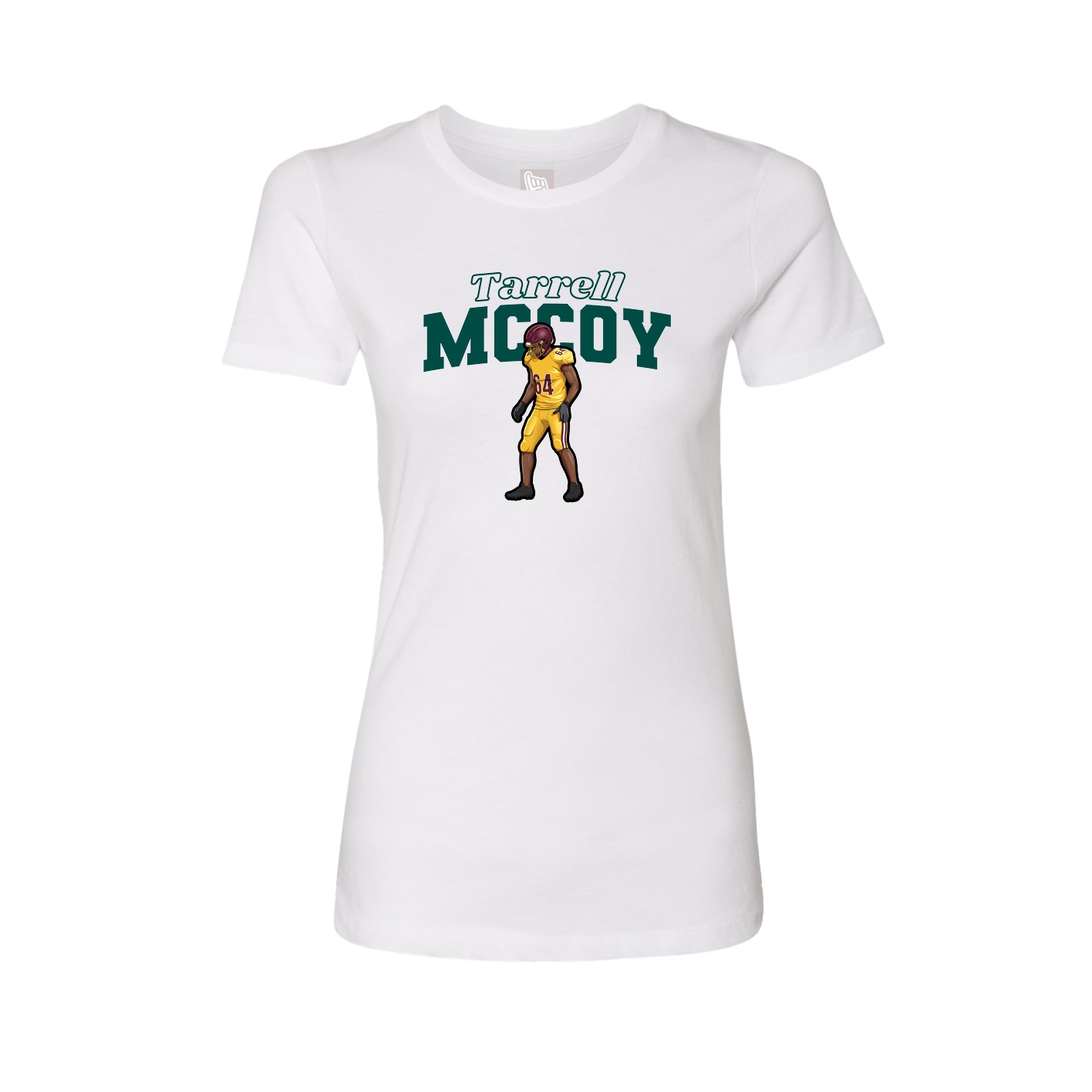 Fitted Women's Tee — Name Arch in White