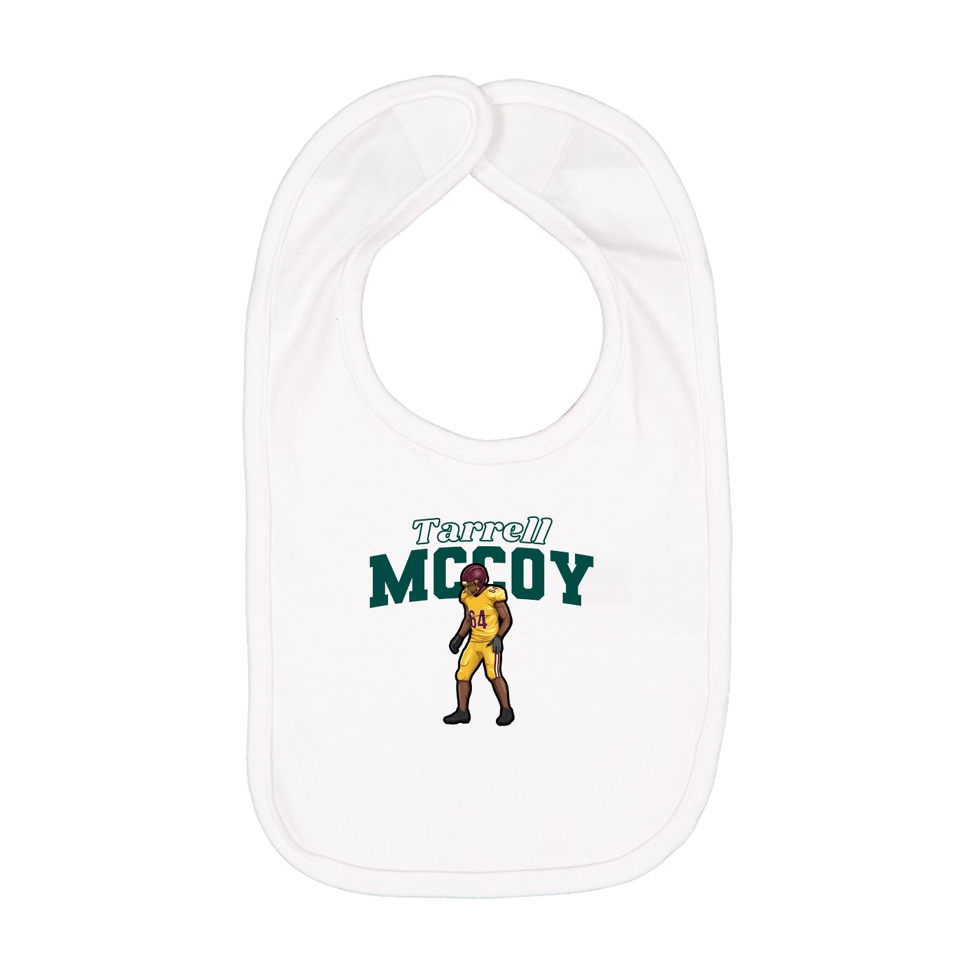 Infant Bib — Name Arch in White