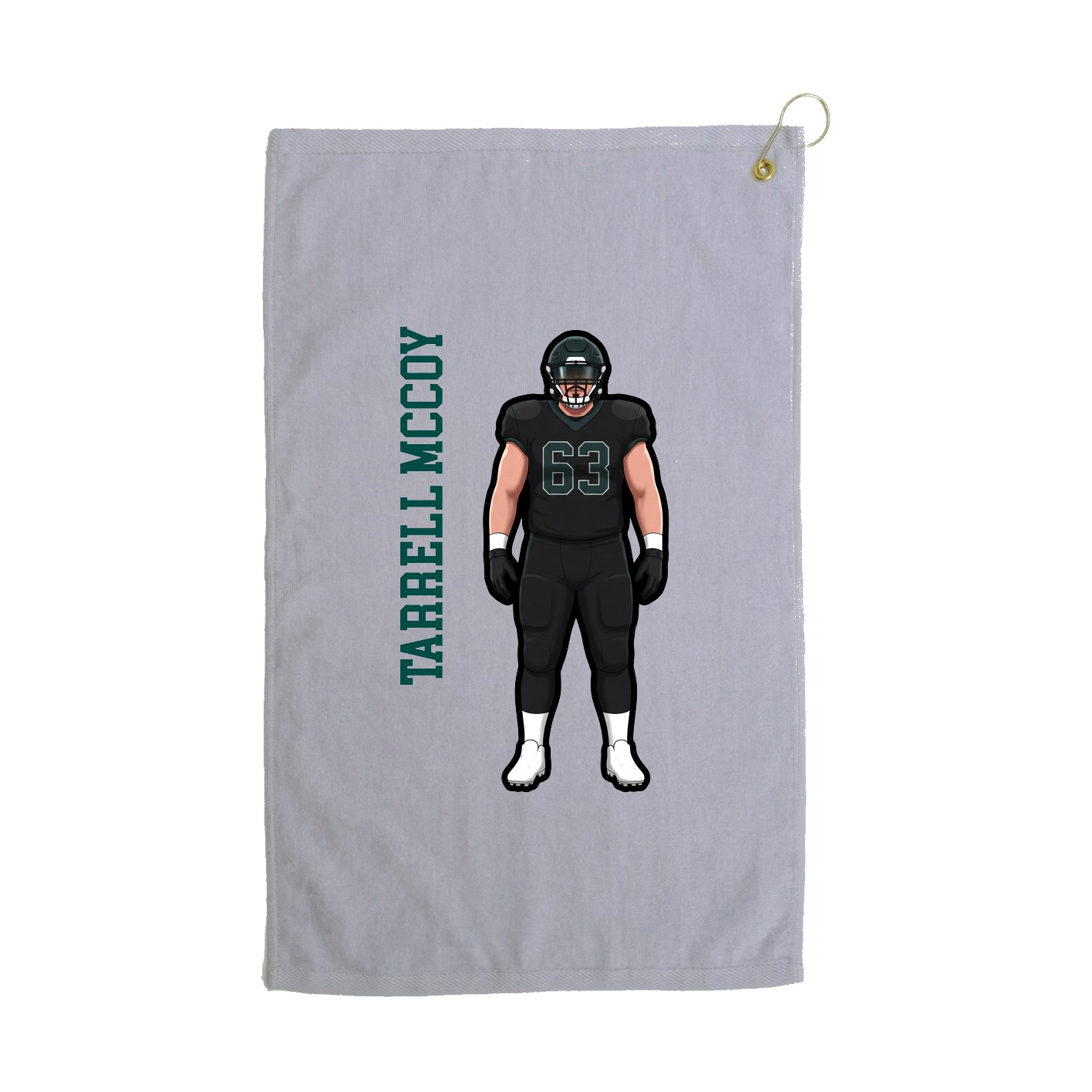 Golf Towel — Name Vertical in Grey