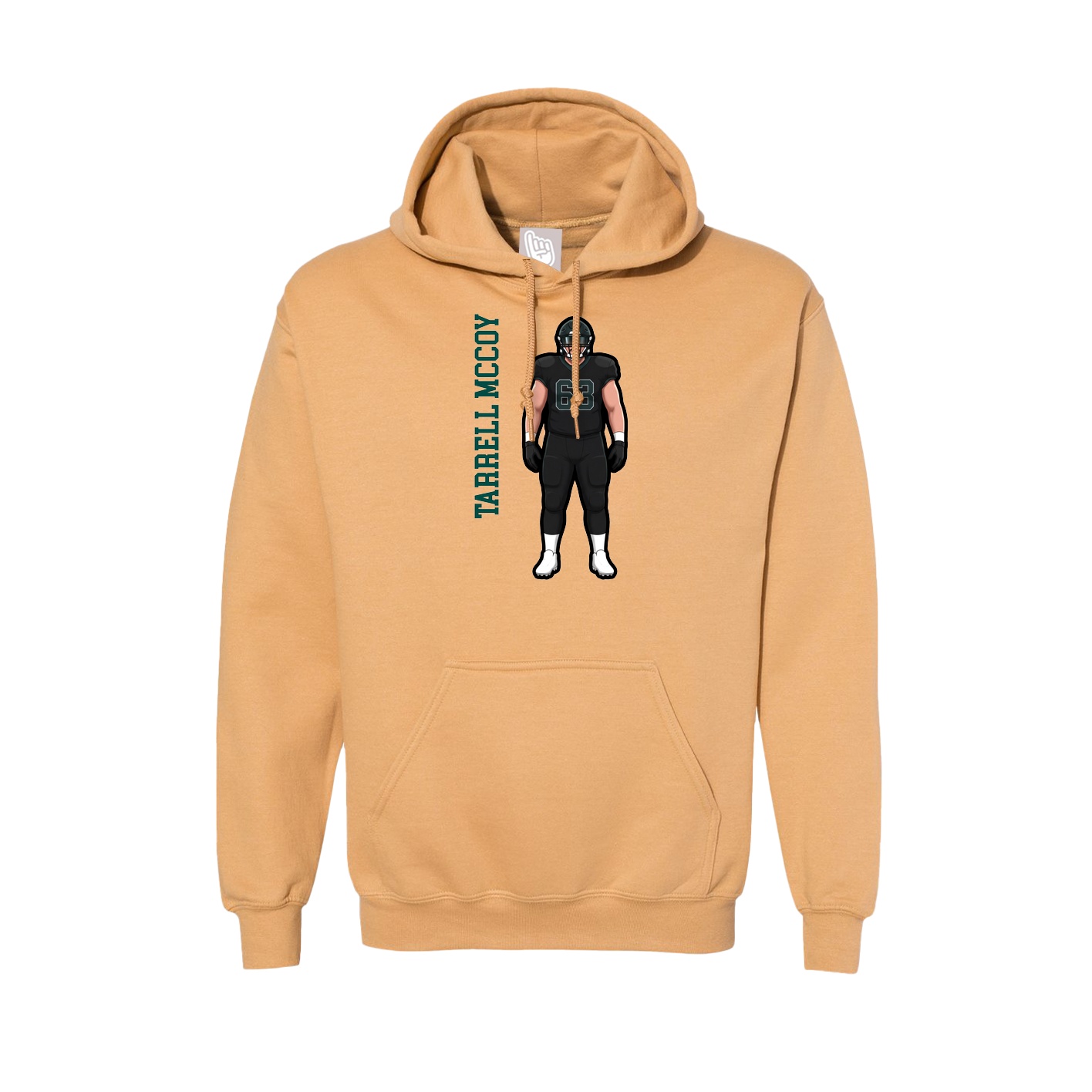 Hoodie — Name Vertical in Vegas Gold