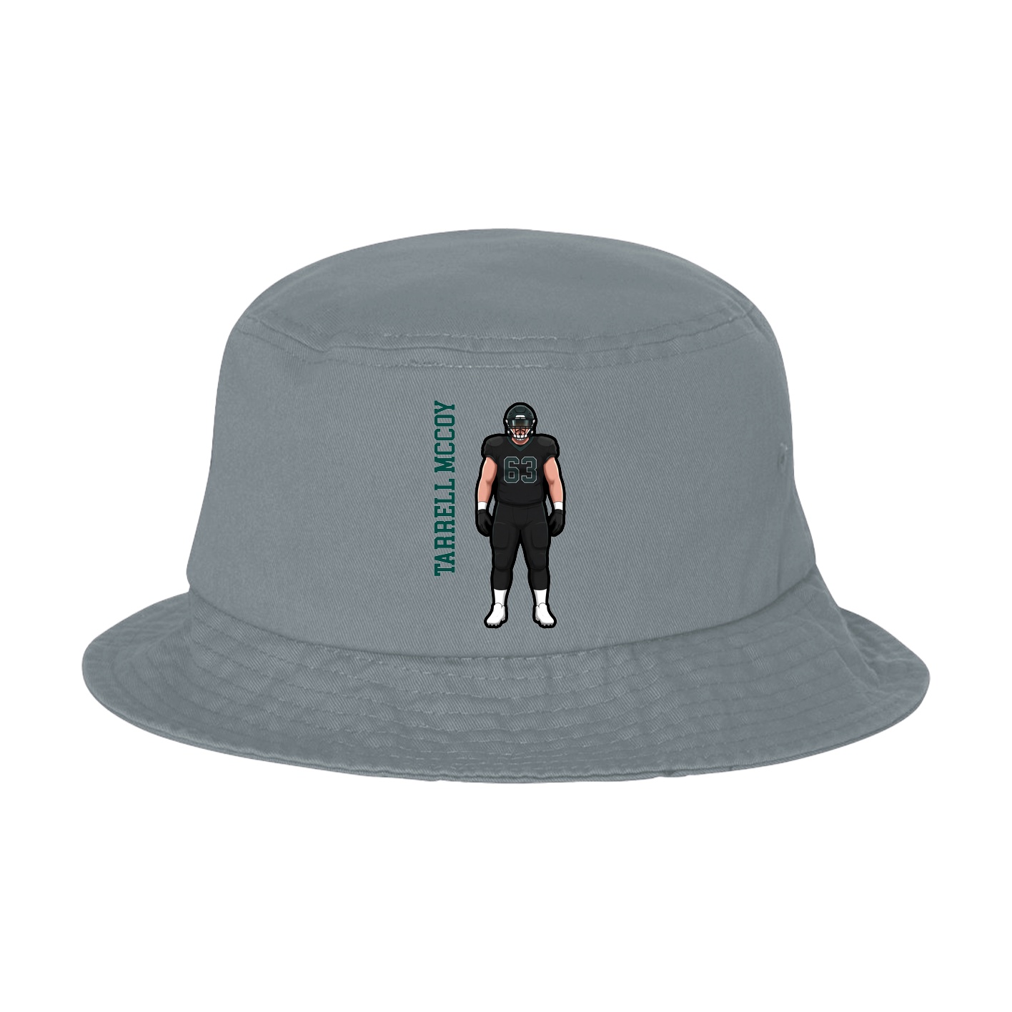 Bucket Cap — Name Vertical in Grey