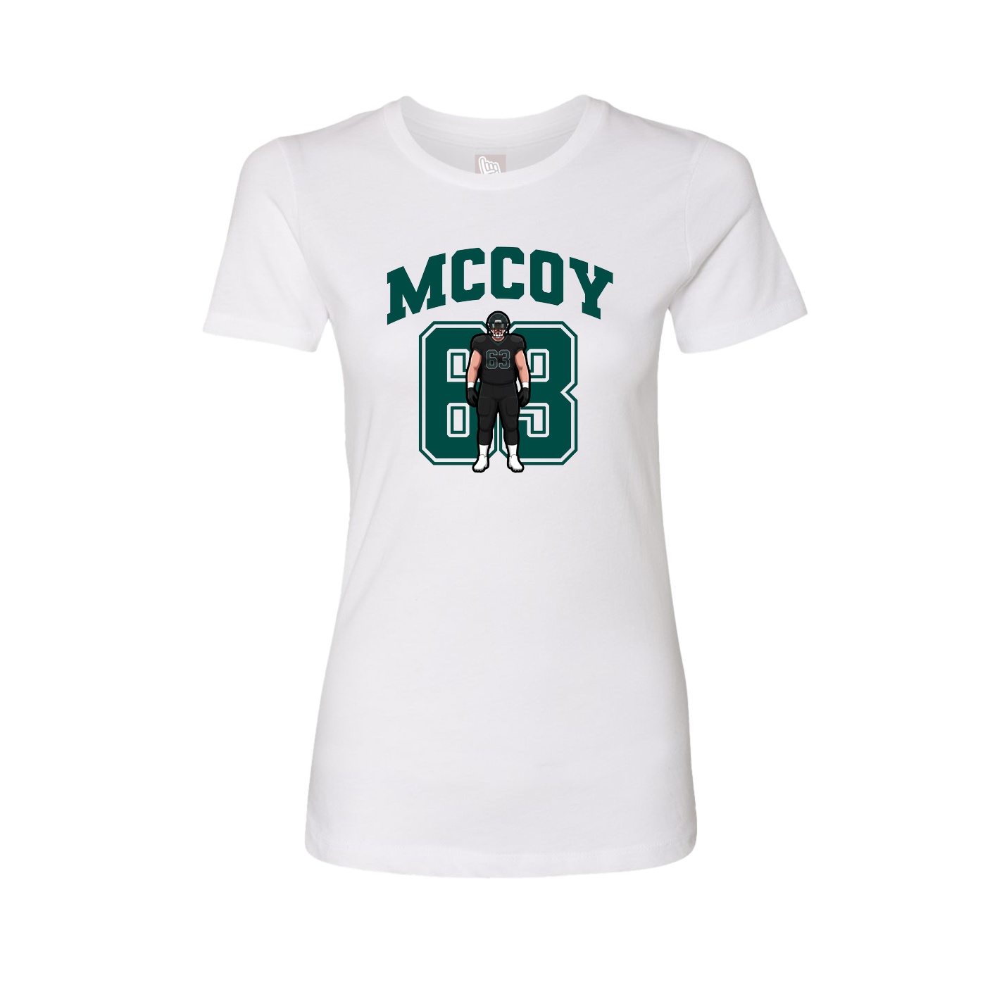 Fitted Women's Tee — Number in White