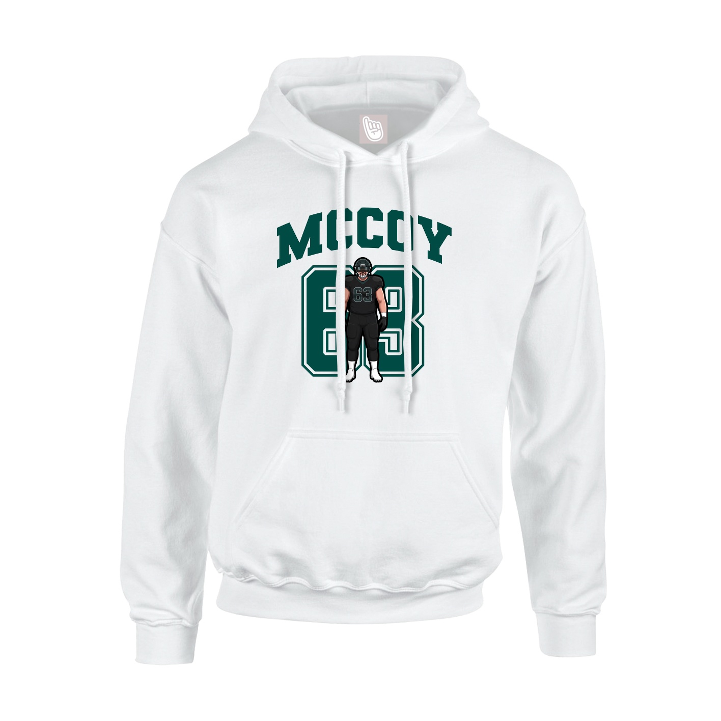 Hoodie — Number in White