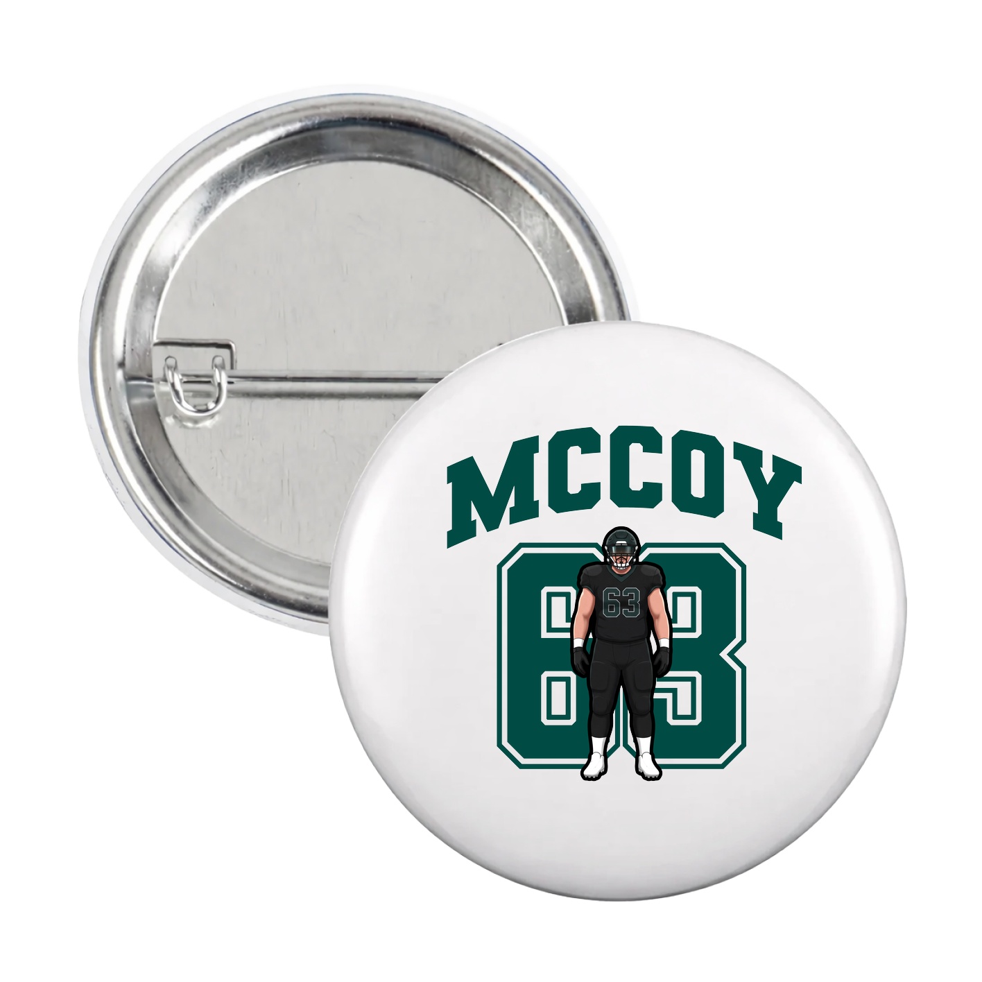 Game Day Button — Number in White