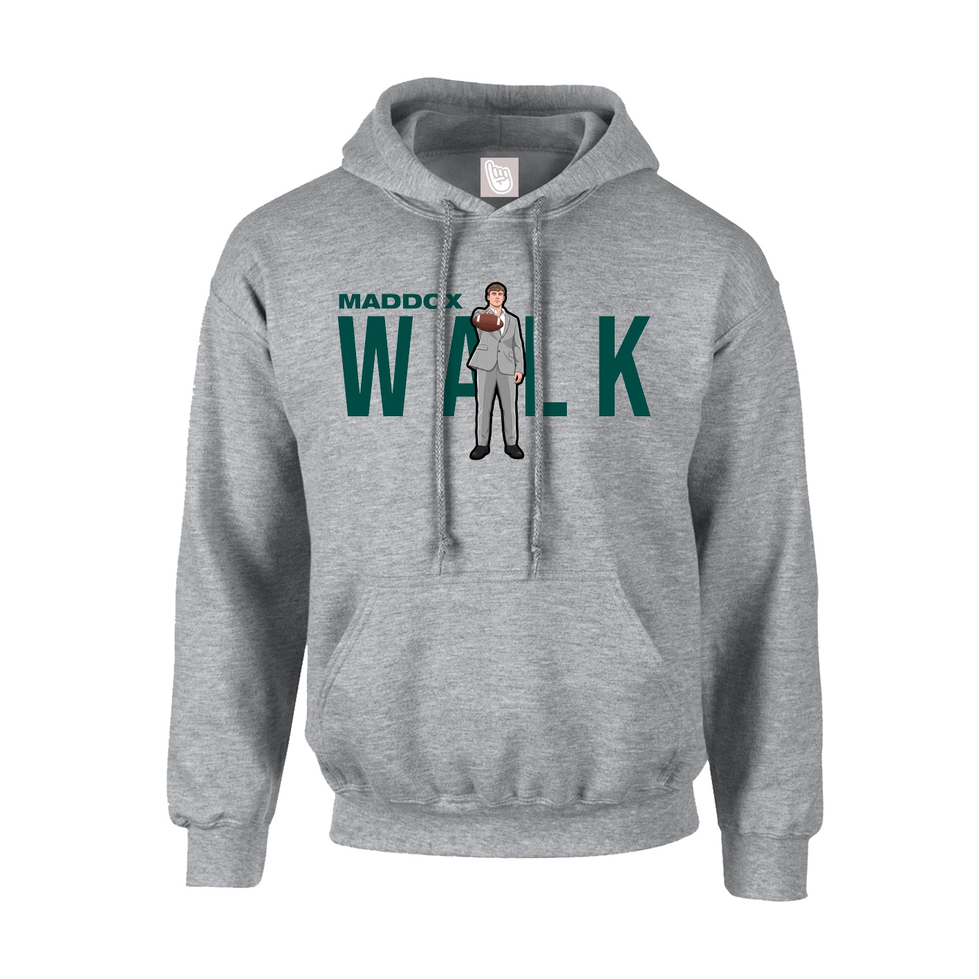 Hoodie — Player Name in Grey