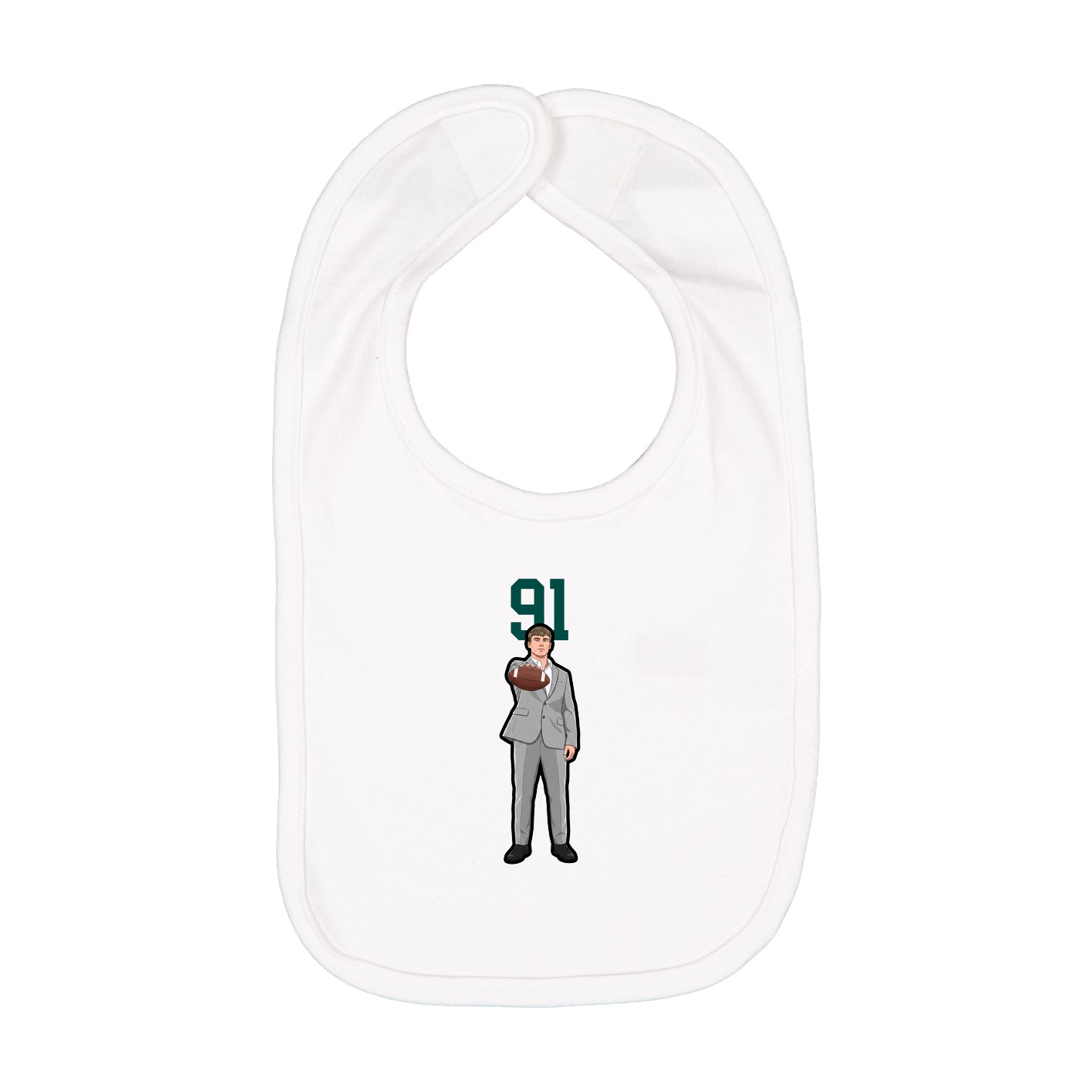 Infant Bib — Number Top in White