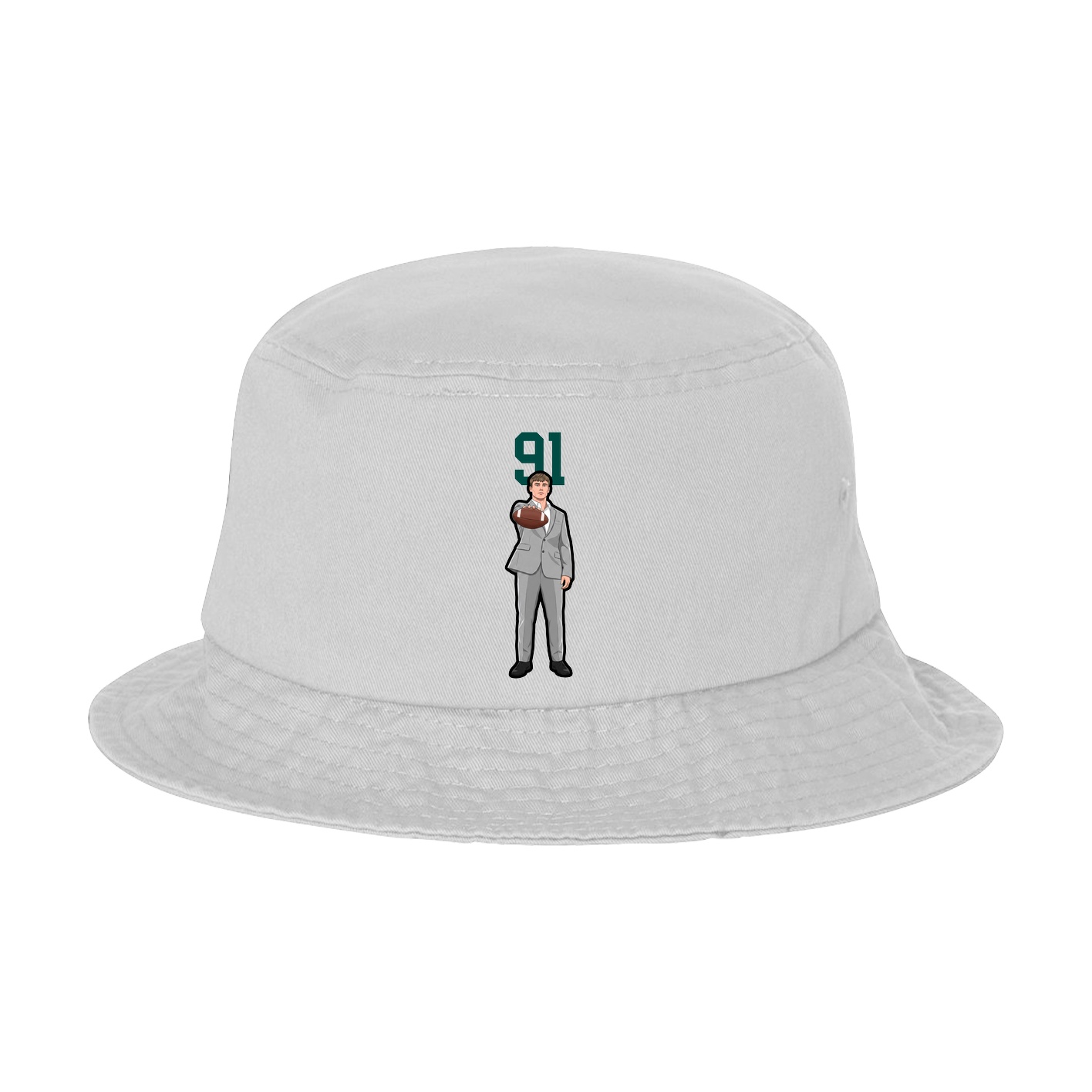 Bucket Cap — Number Top in White