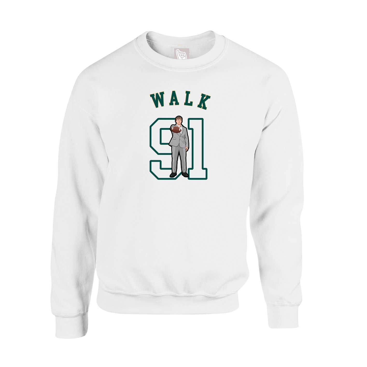 Fleece Crew — Shirsey Arch in White