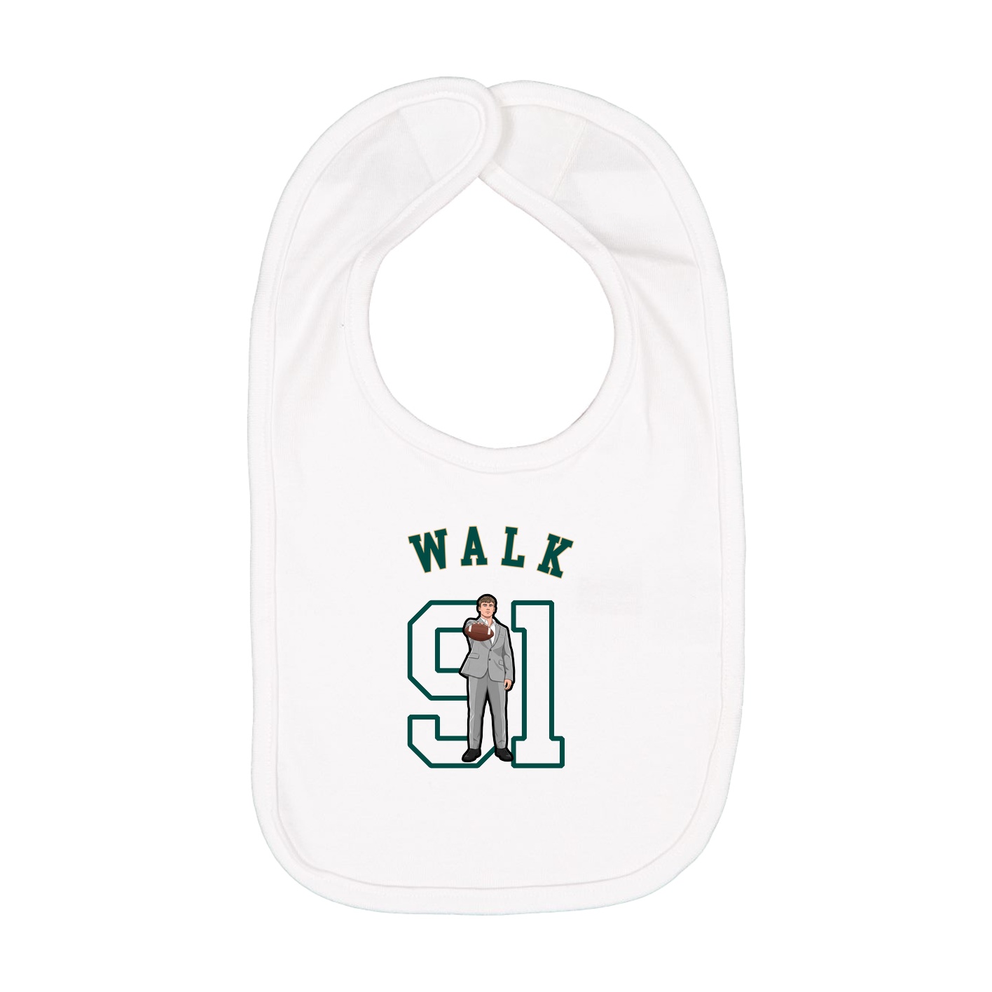 Infant Bib — Shirsey Arch in White