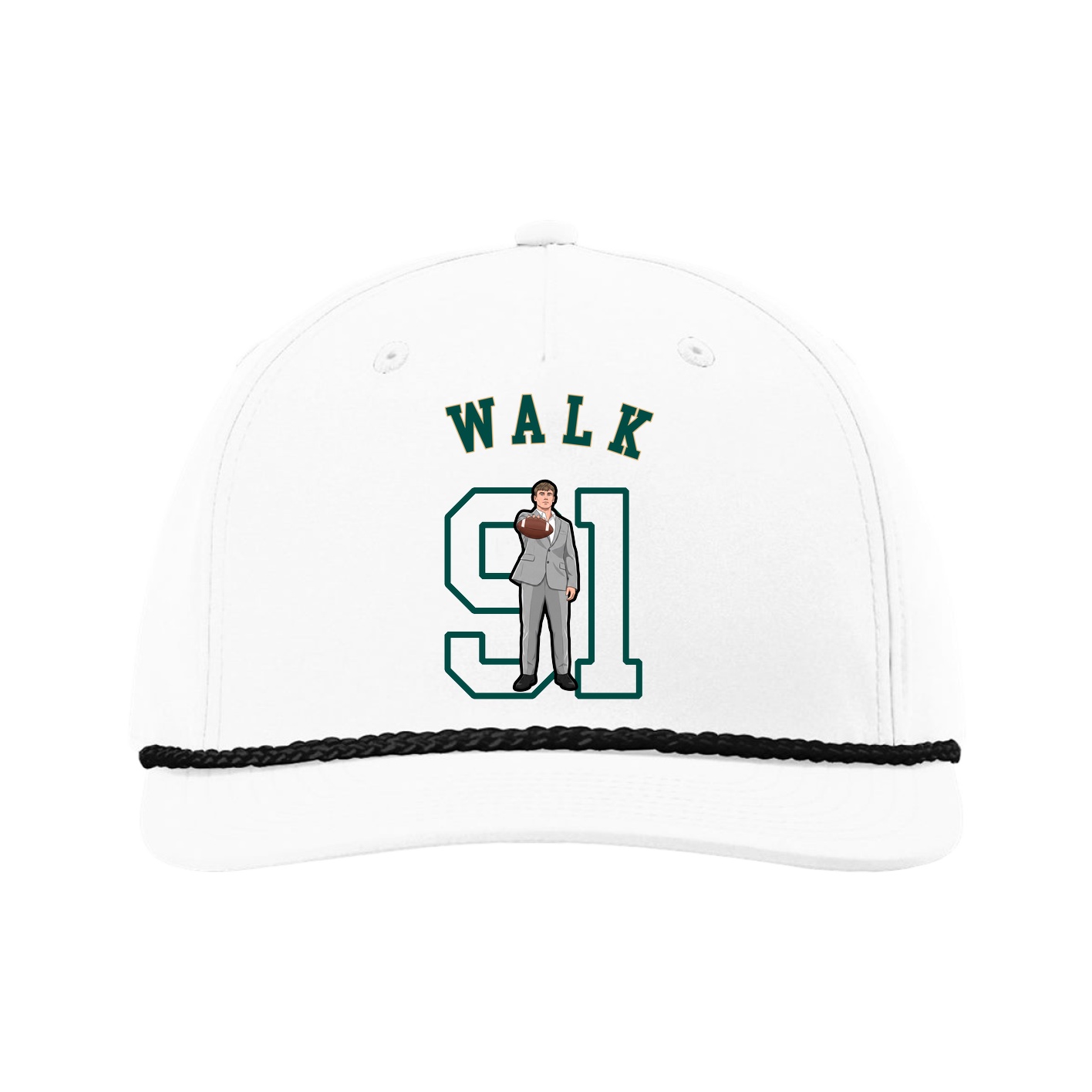 Five-Panel Classic Rope Cap — Shirsey Arch in White