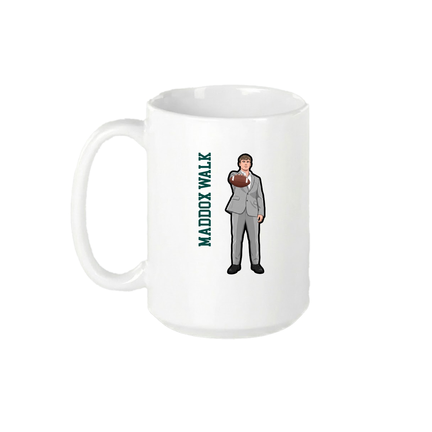 15oz Coffee Mug — Name Vertical in White