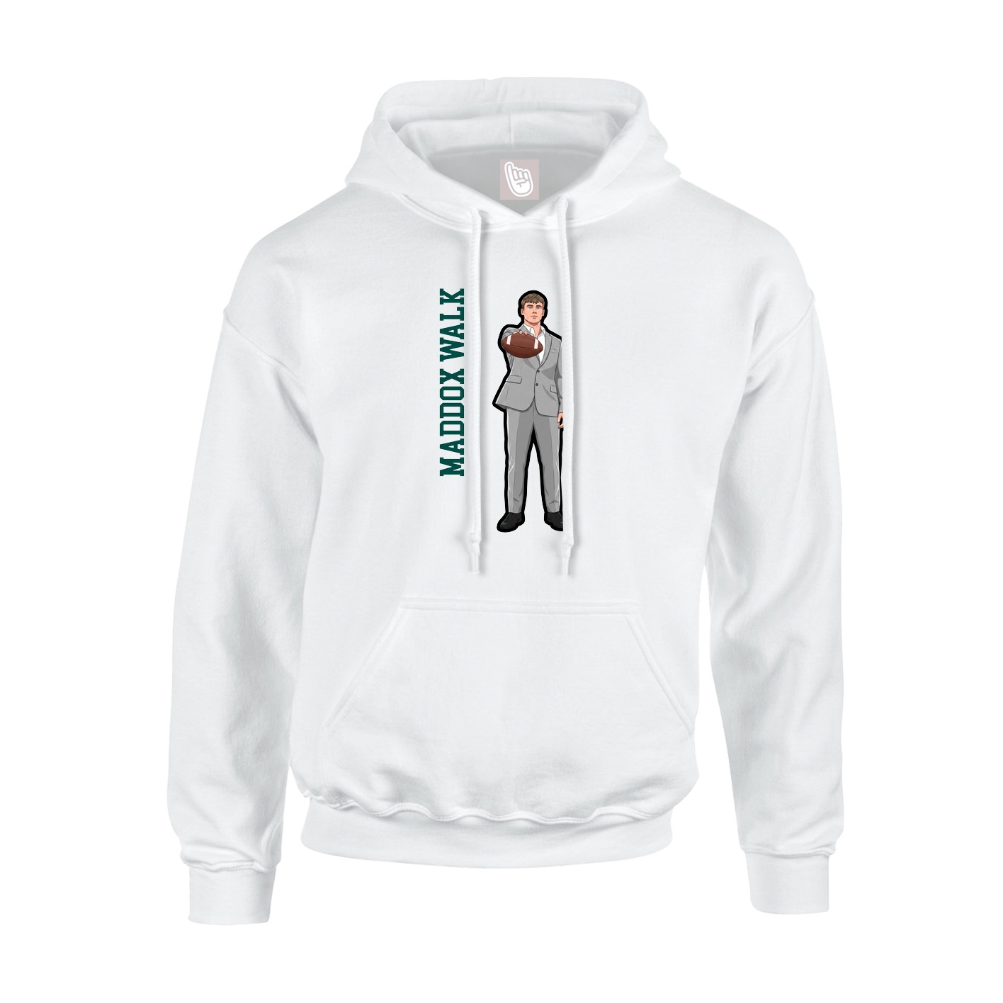 Hoodie — Name Vertical in White