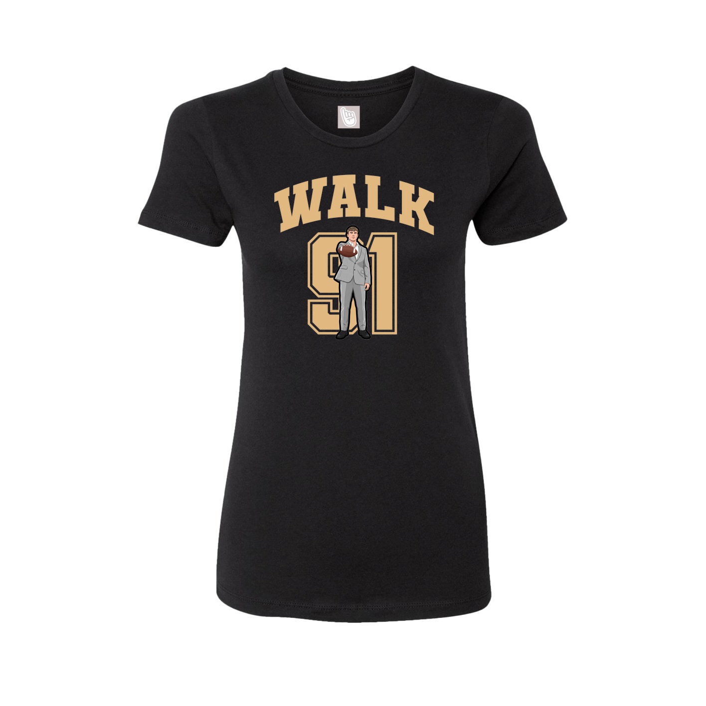 Fitted Women's Tee — Number in Black