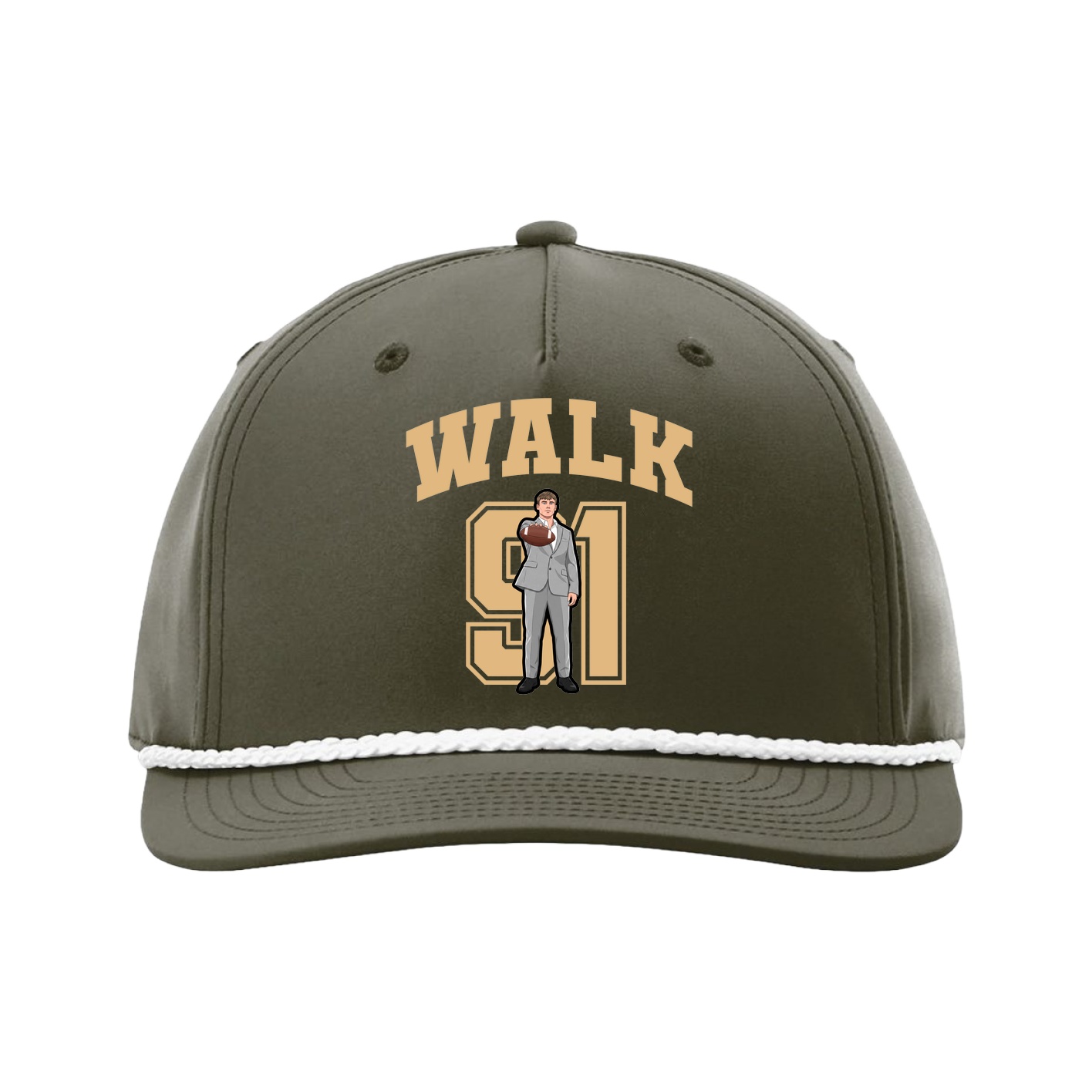 Five-Panel Classic Rope Cap — Number in Green