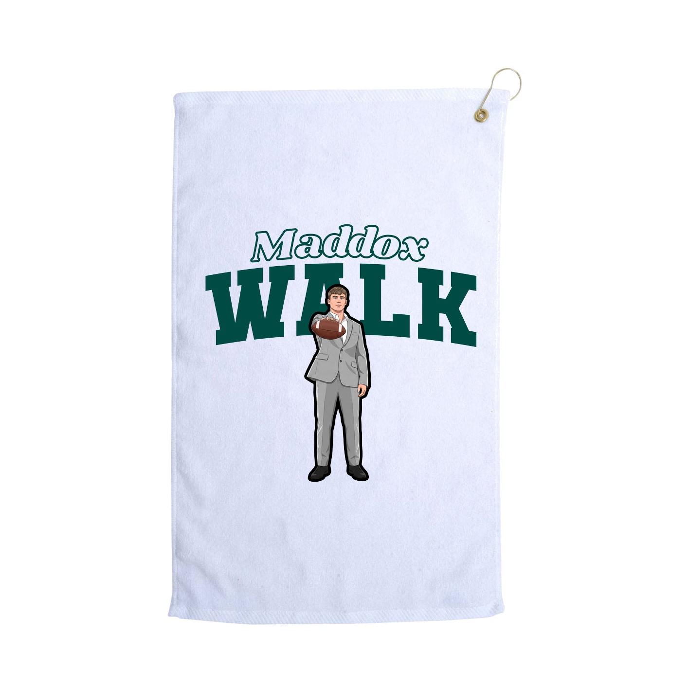 Golf Towel — Name Arch in White