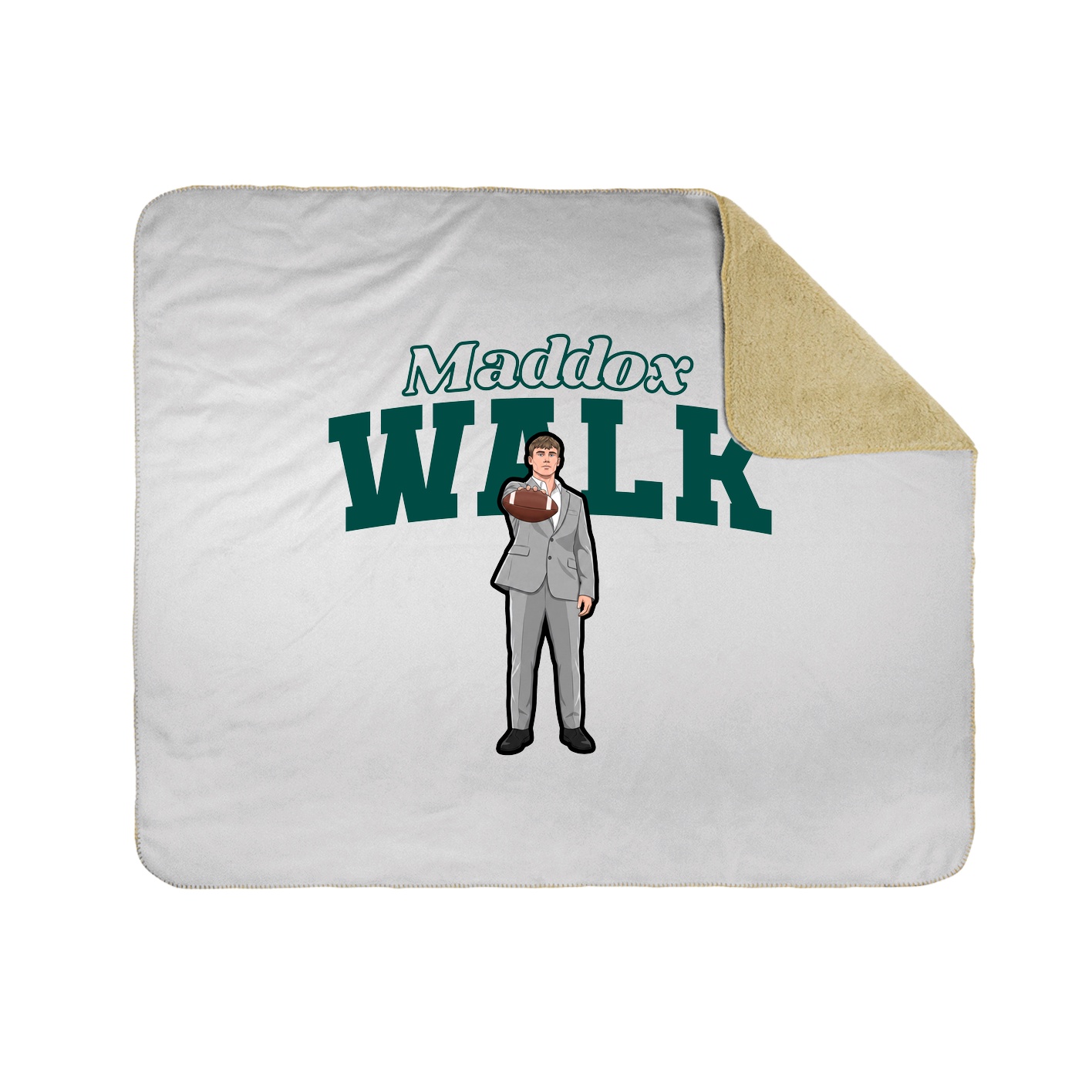Throw Blanket — Name Arch in White