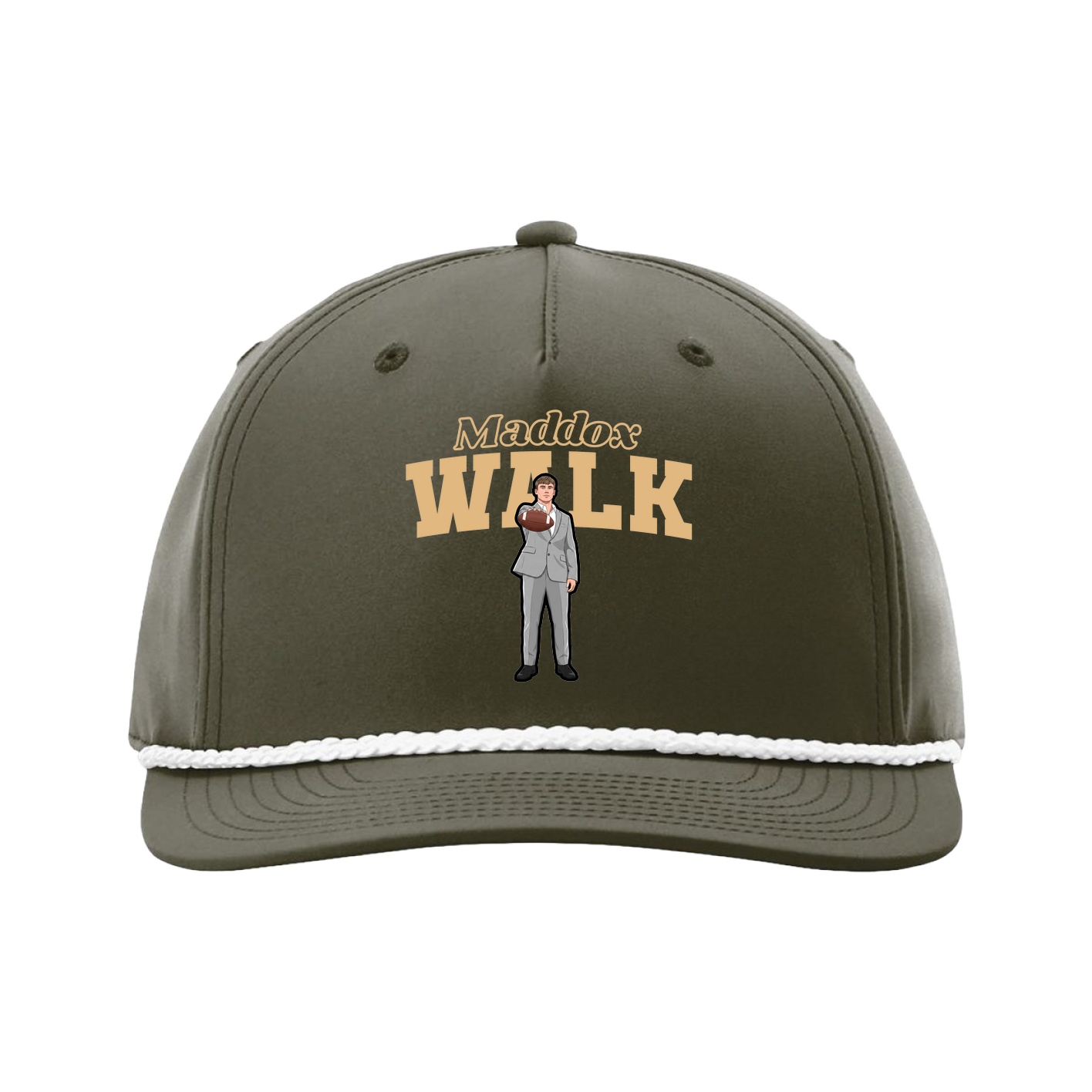 Five-Panel Classic Rope Cap — Name Arch in Green