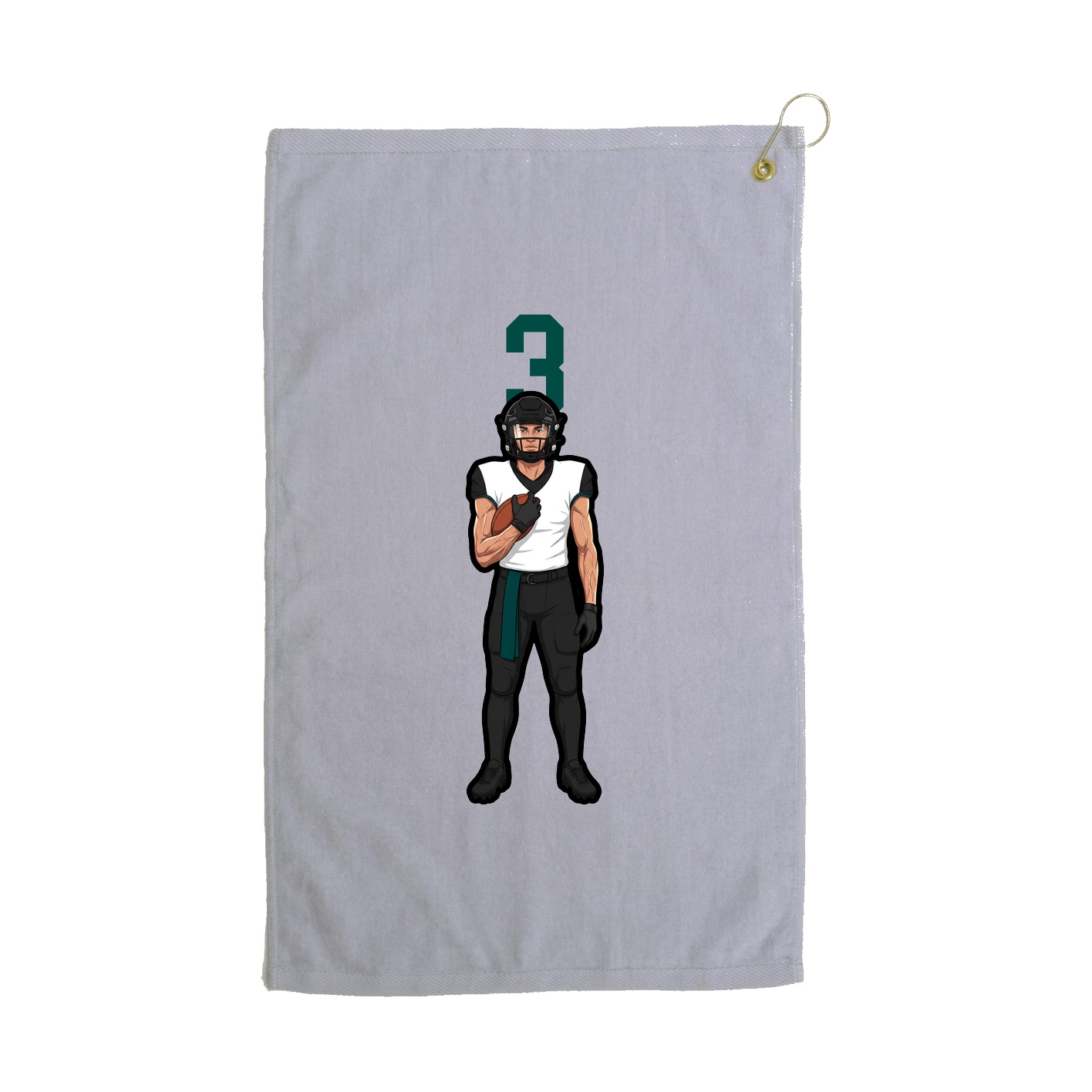 Golf Towel — Number Top in Grey