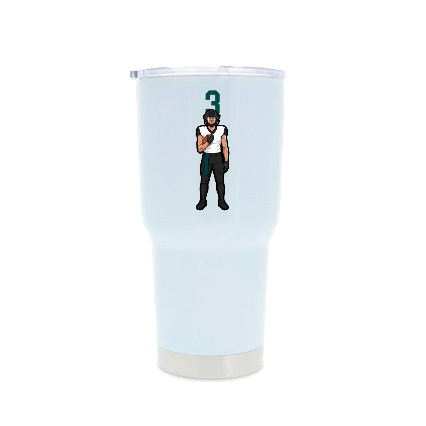 30oz Stainless Steel Tumbler — Number Top in White