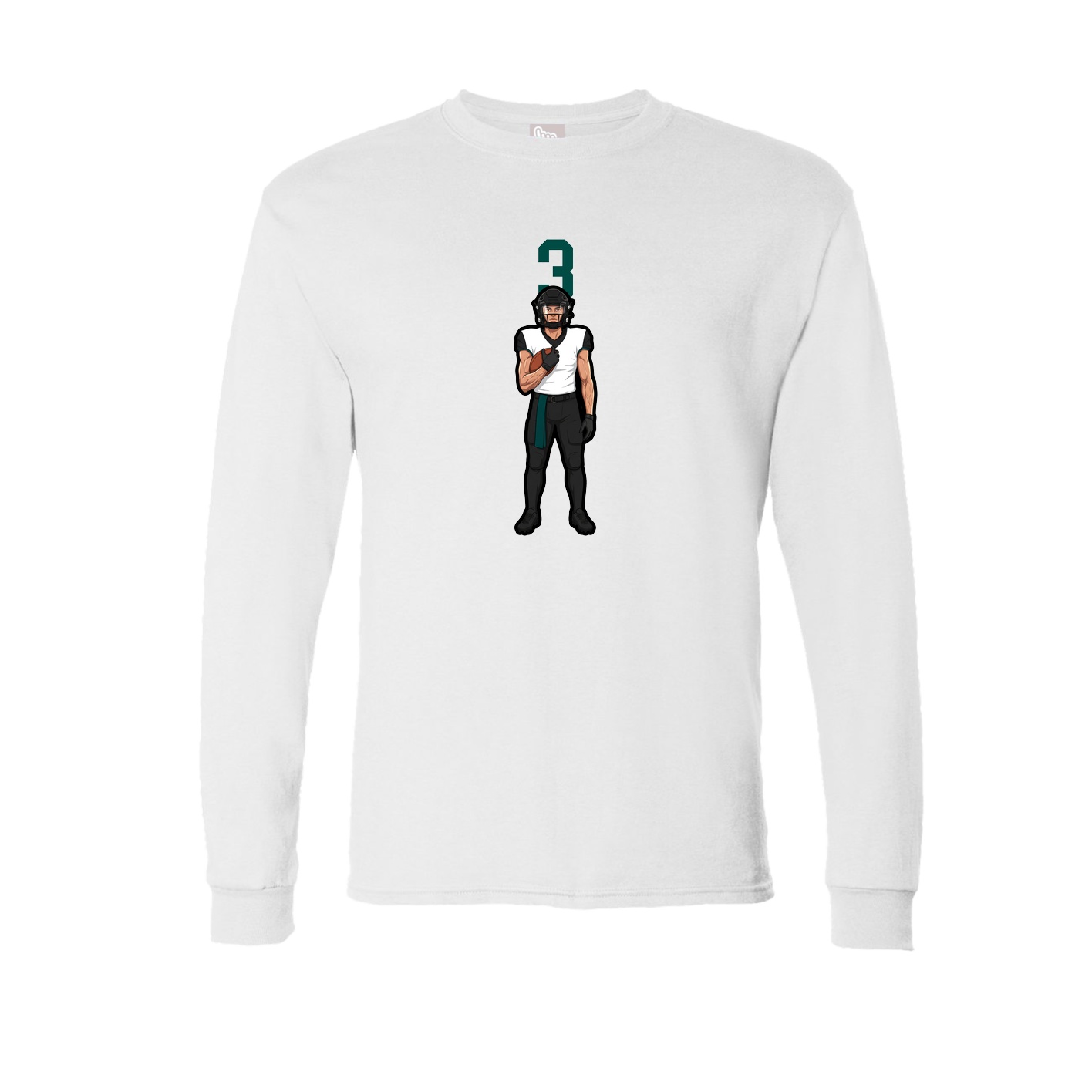 Long Sleeve Tee — Number Top in White