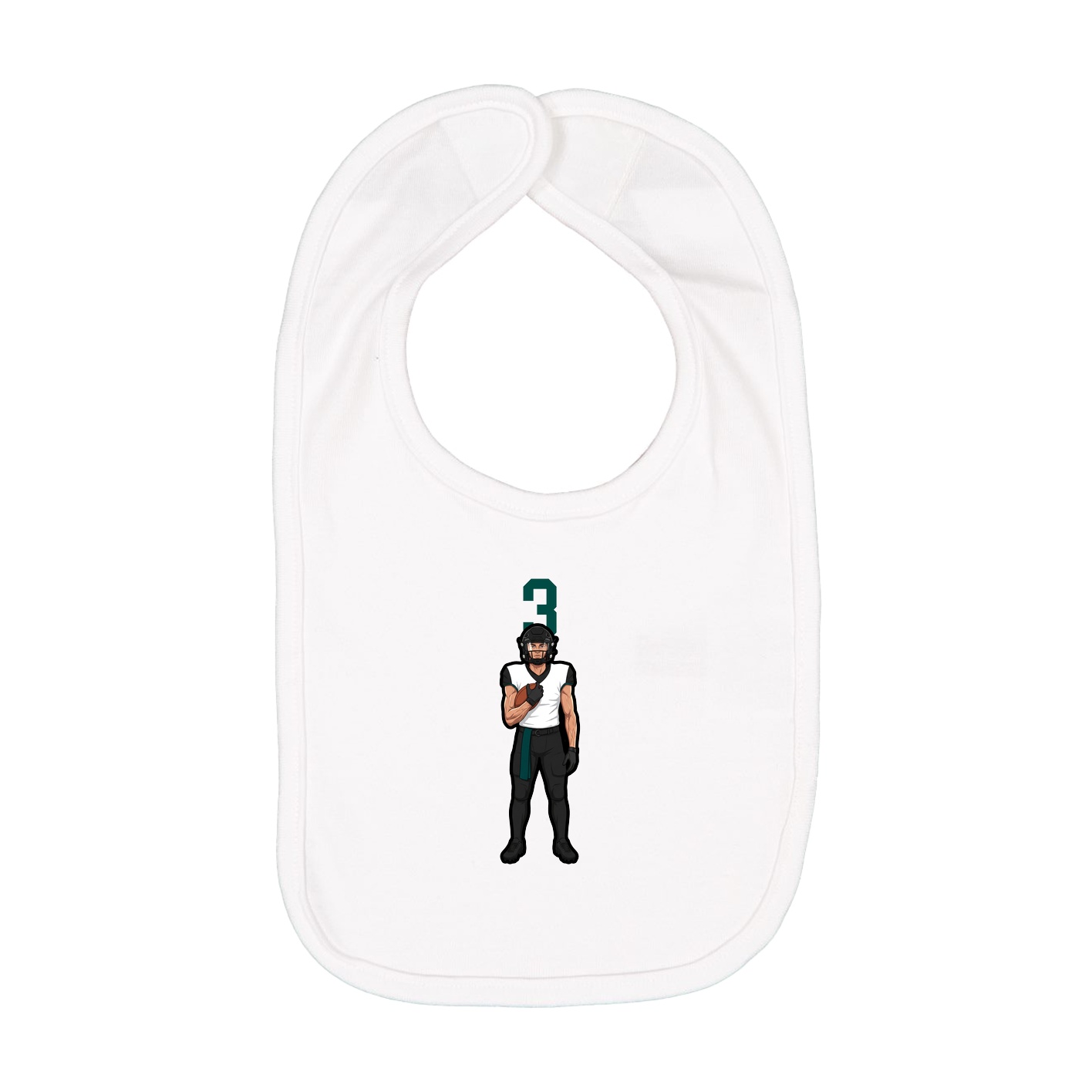 Infant Bib — Number Top in White