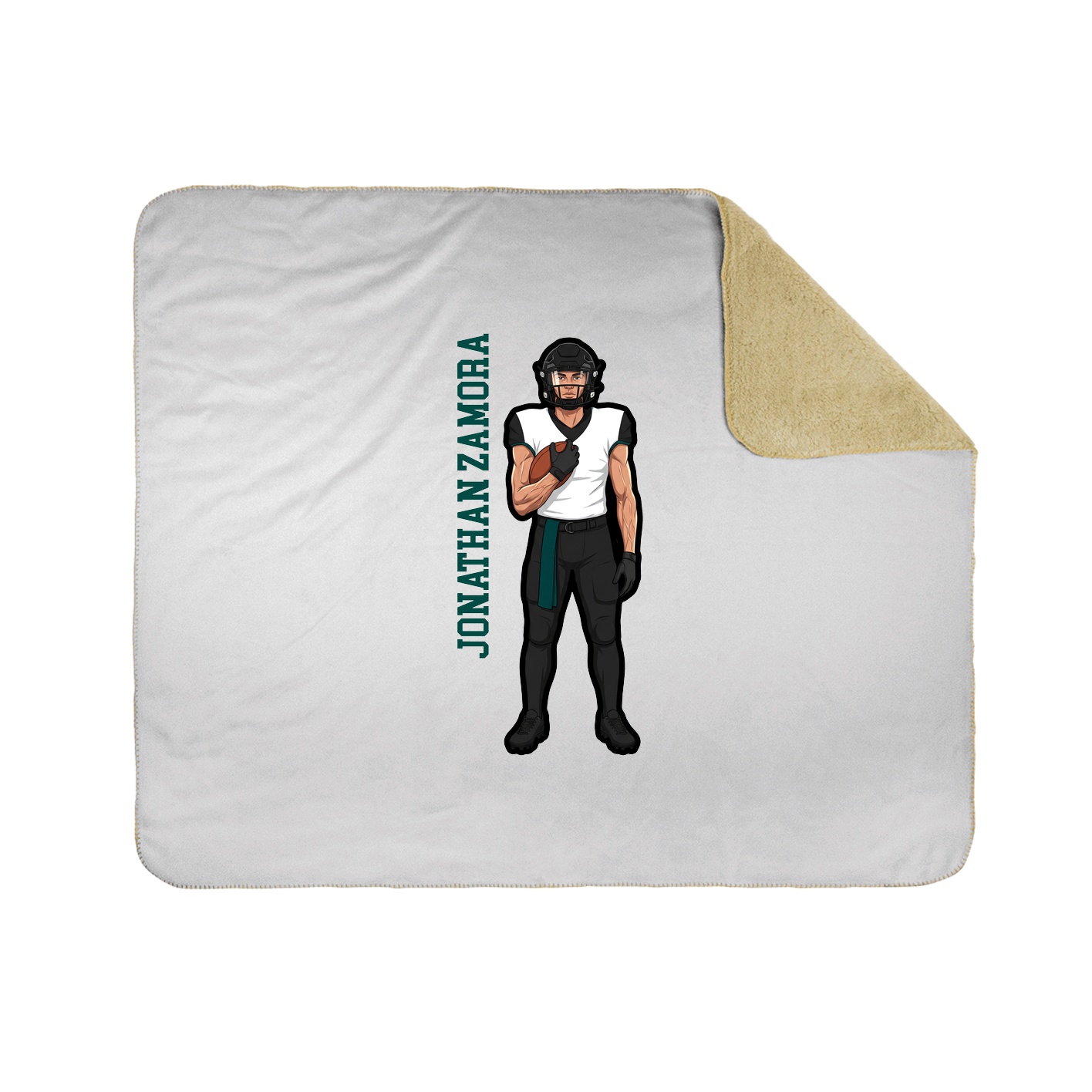 Throw Blanket — Name Vertical in White