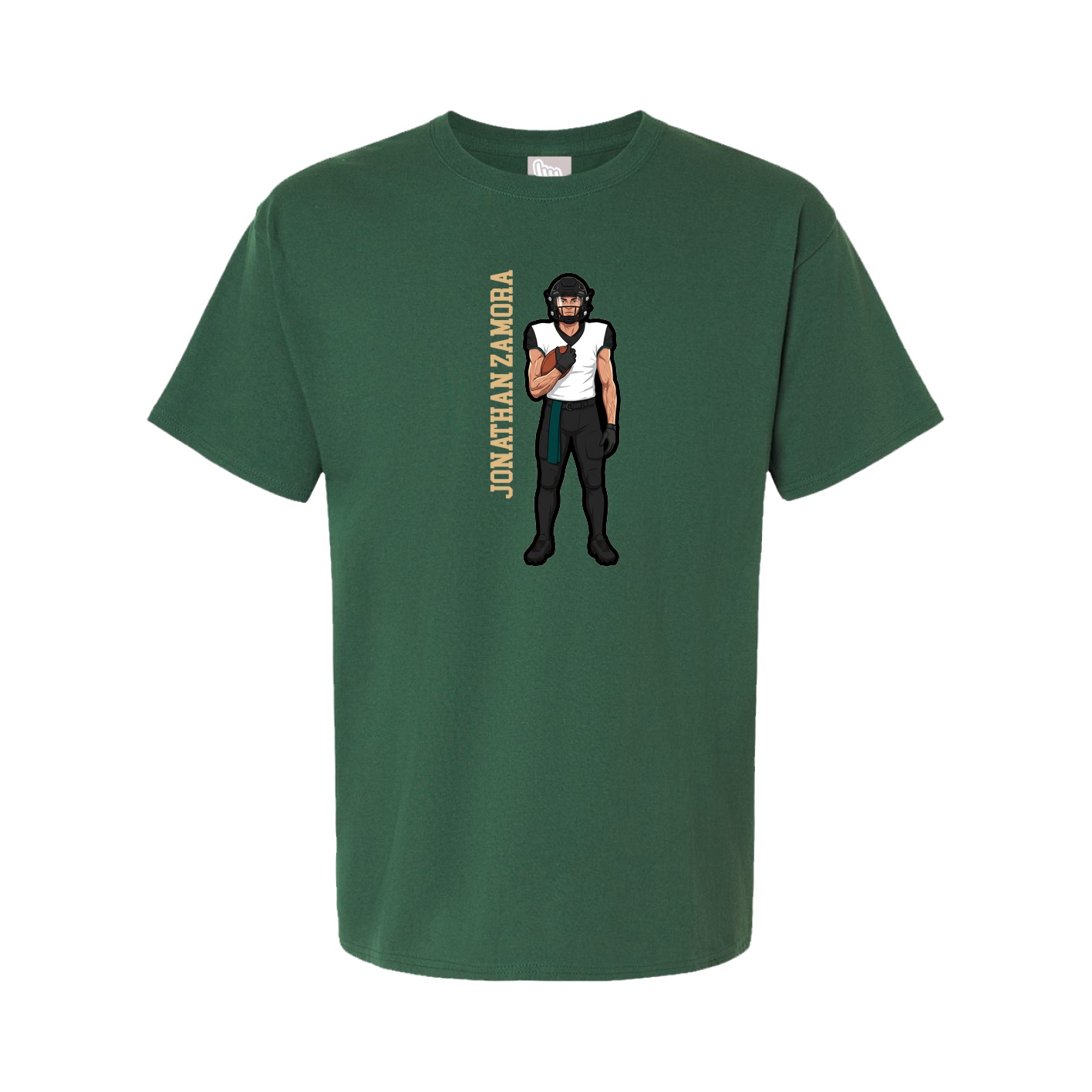 Youth Tee — Name Vertical in Green