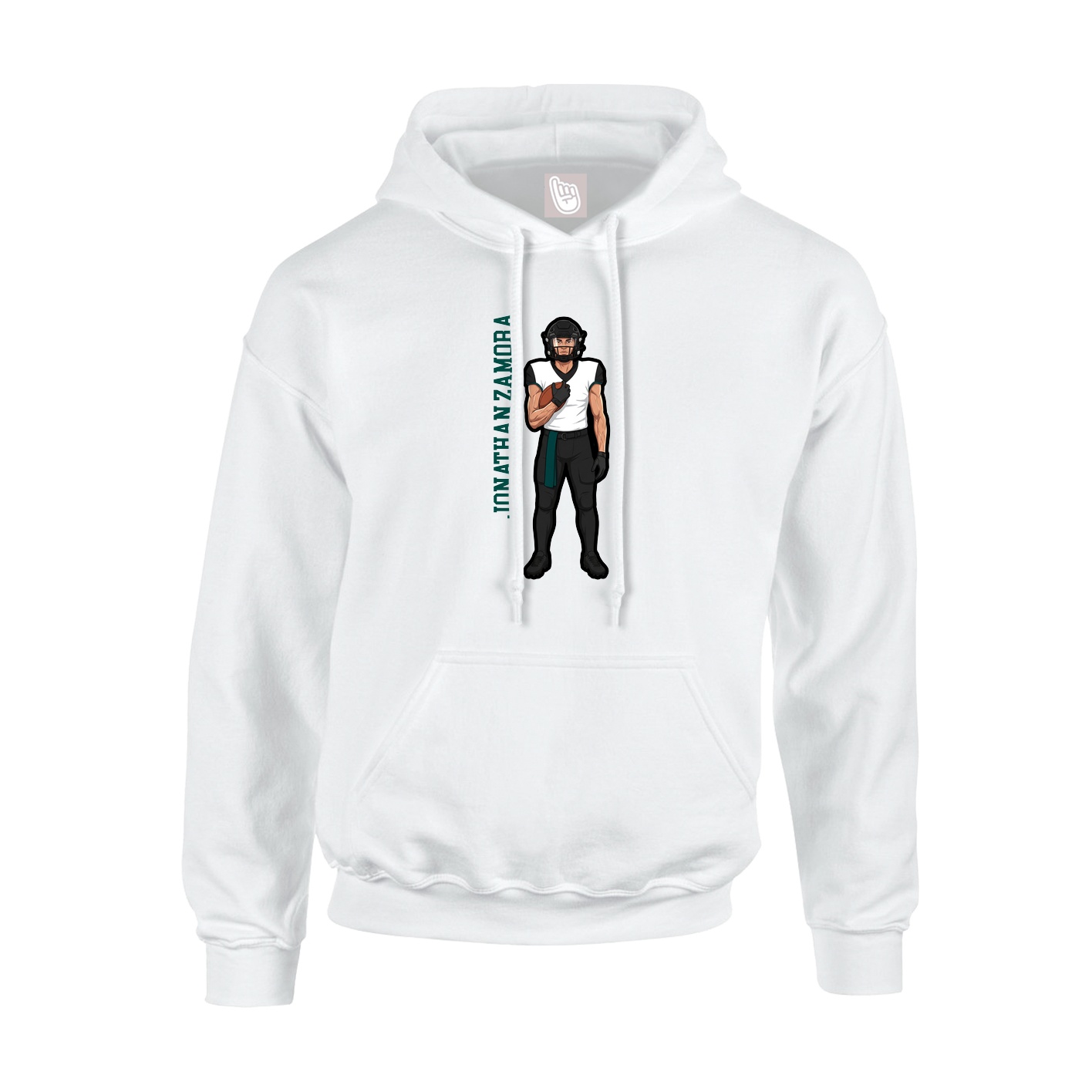 Hoodie — Name Vertical in White