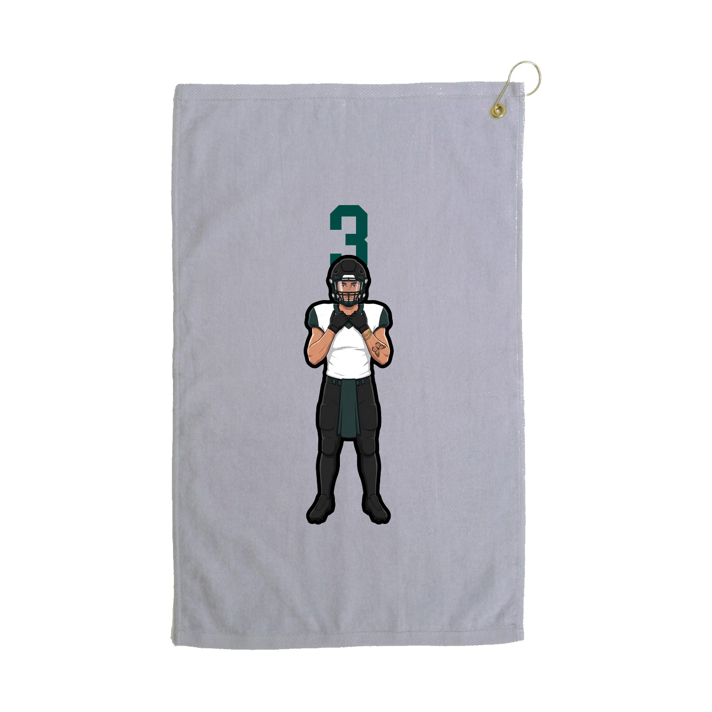 Golf Towel — Number Top in Grey