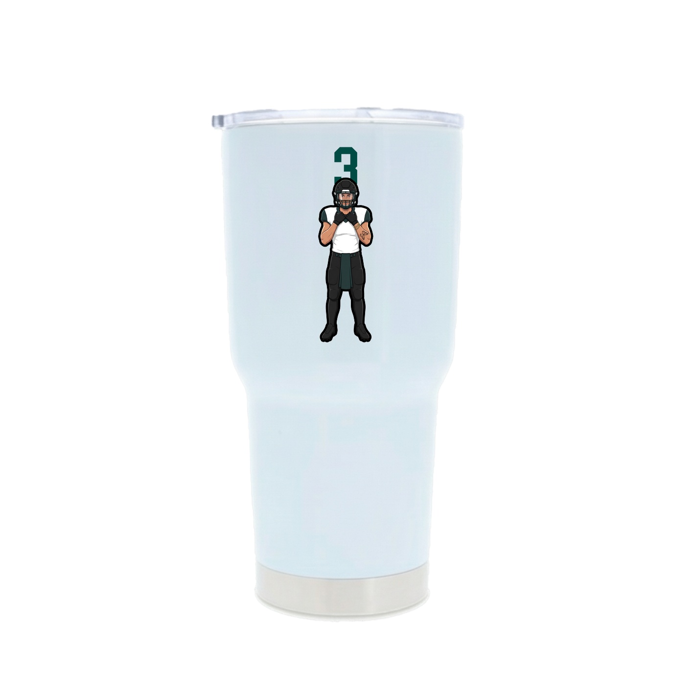 30oz Stainless Steel Tumbler — Number Top in White