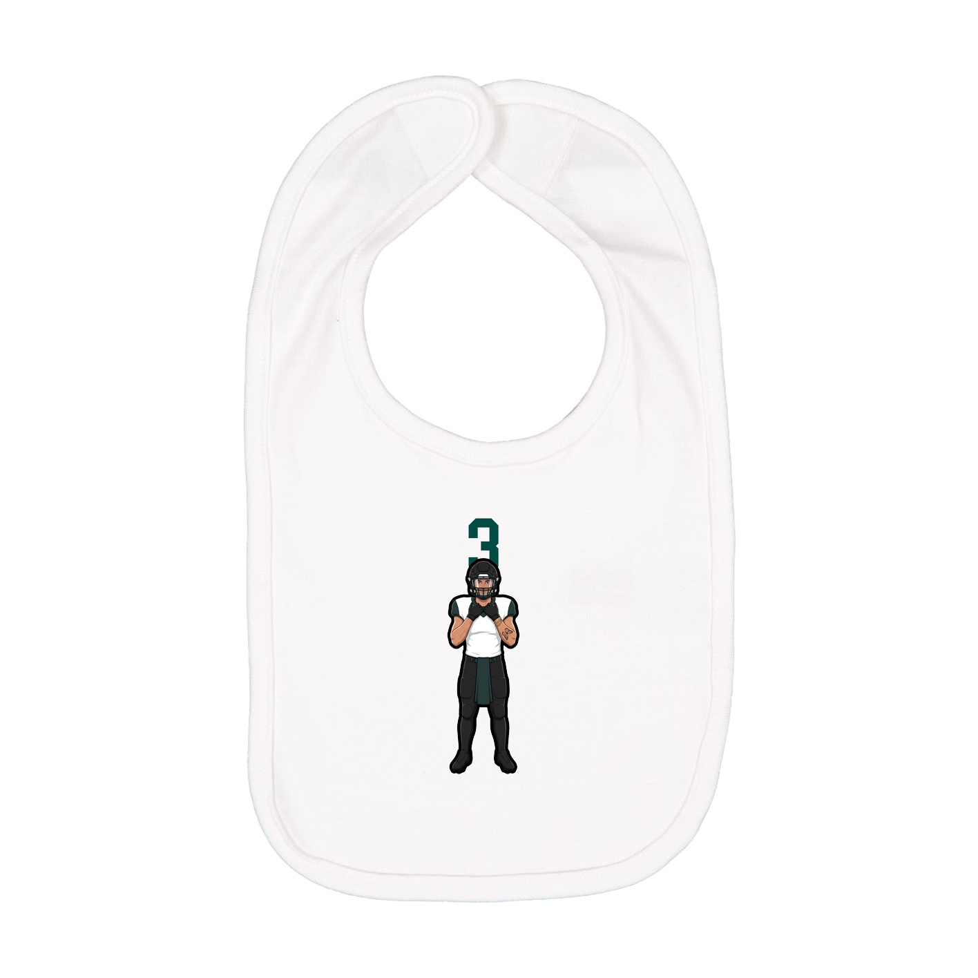 Infant Bib — Number Top in White
