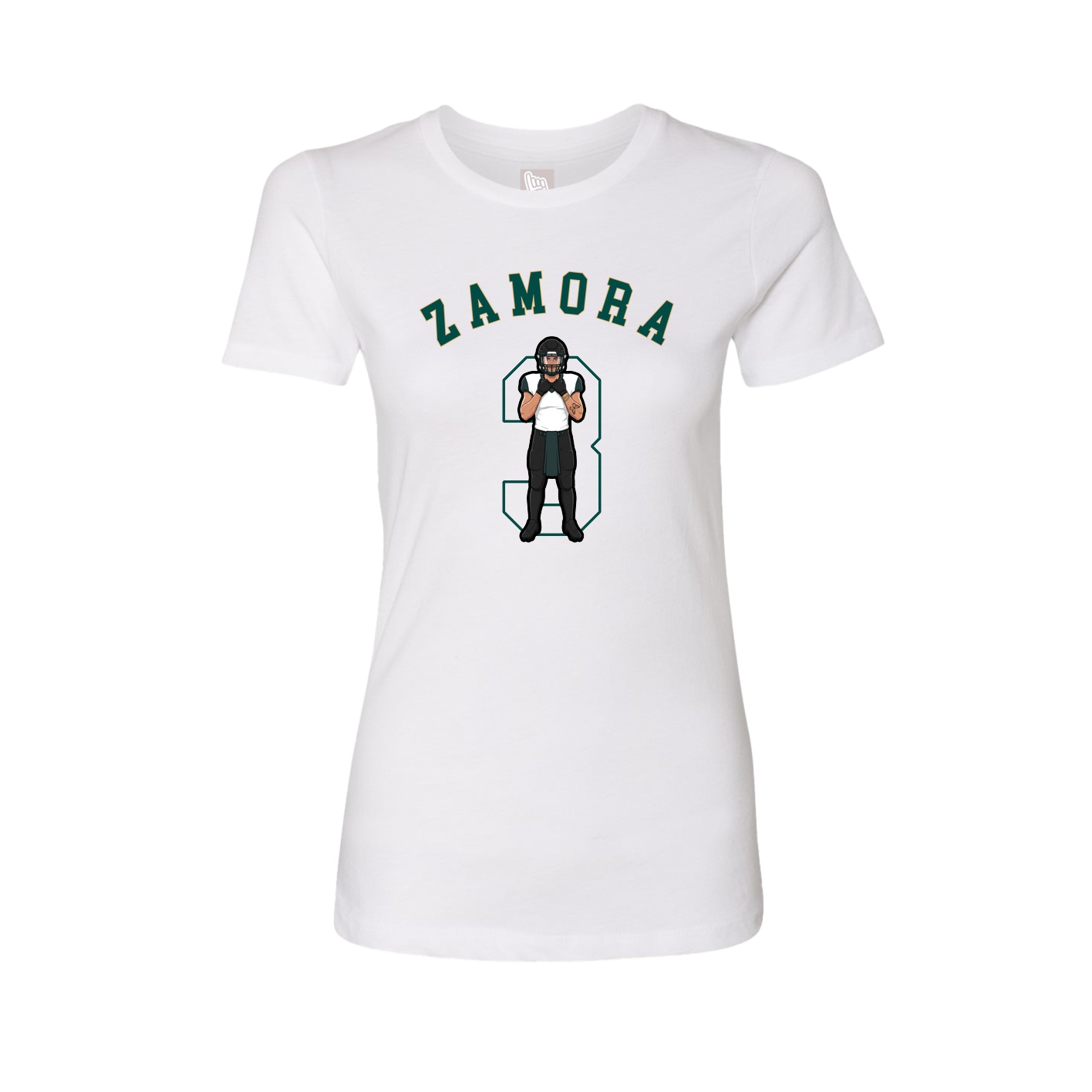 Fitted Women's Tee — Shirsey Arch in White