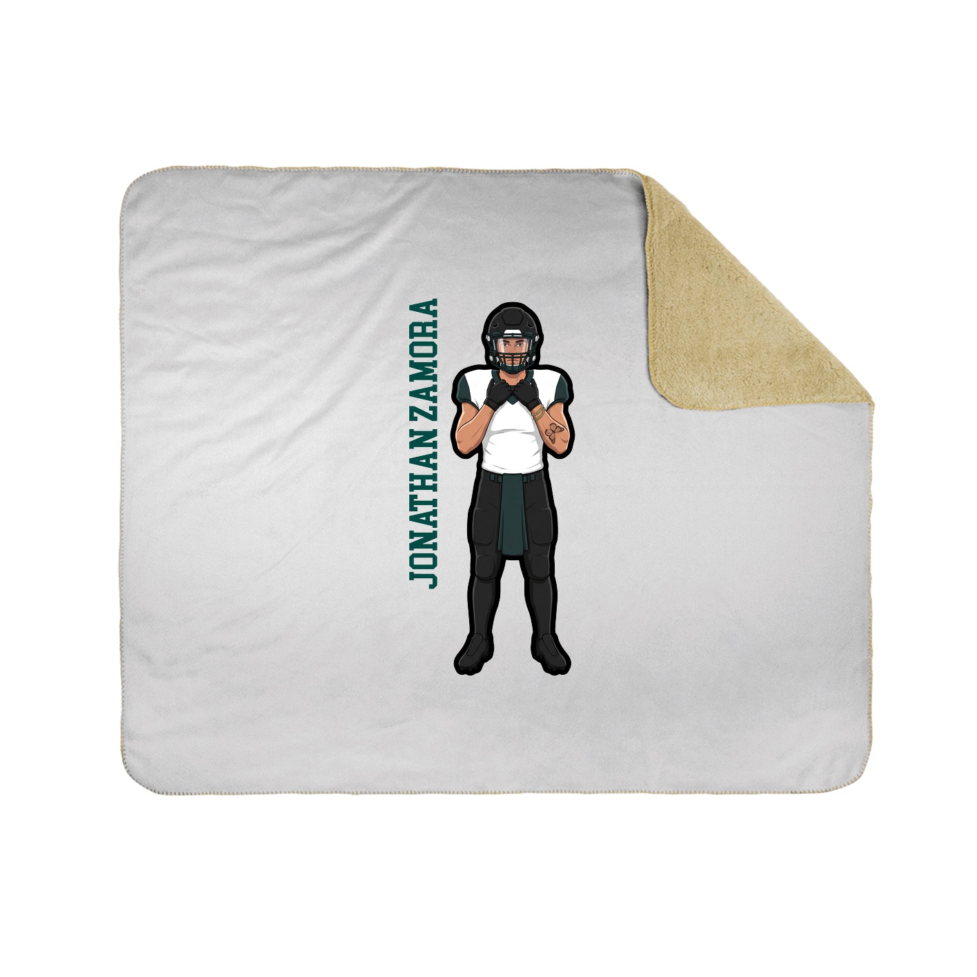 Throw Blanket — Name Vertical in White