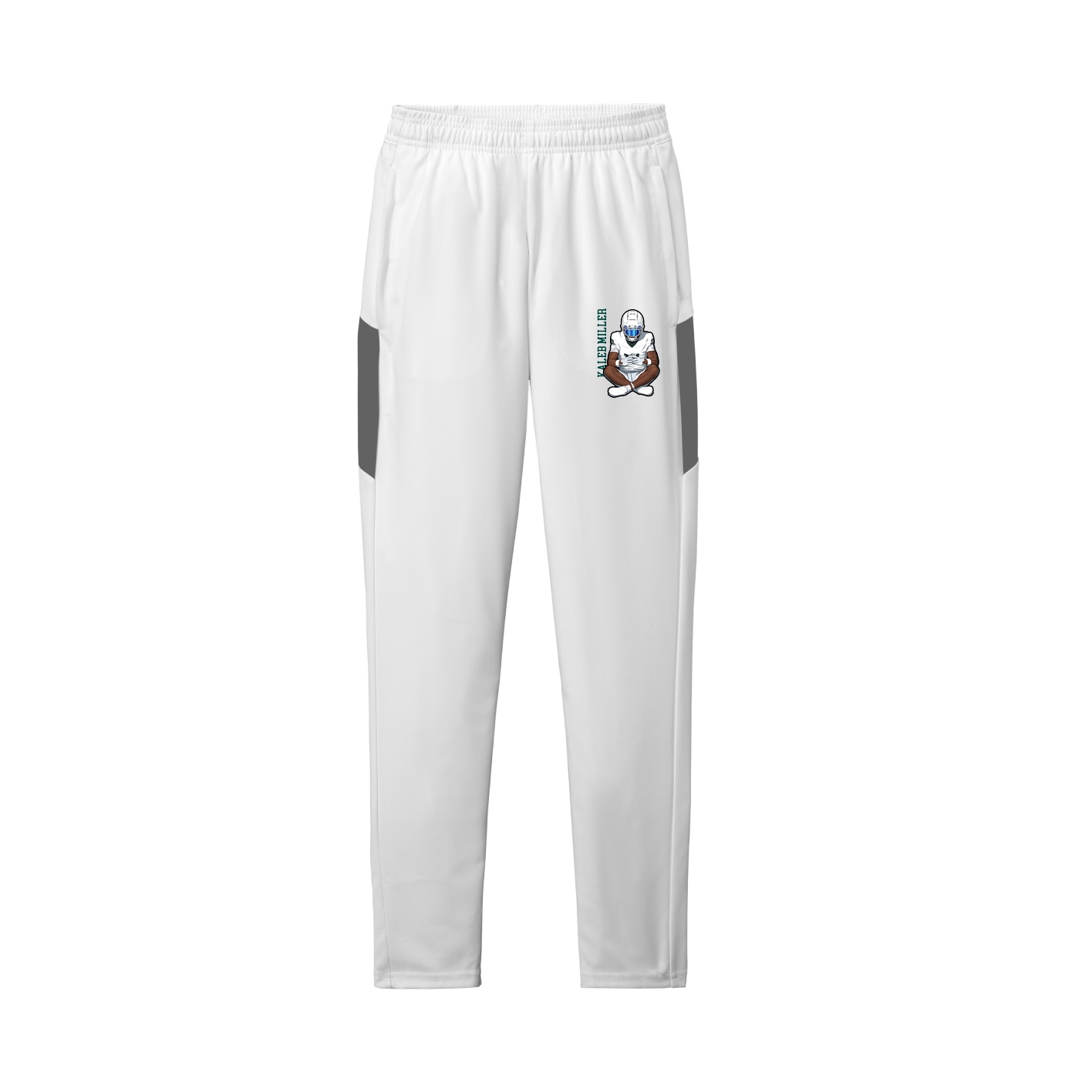 Team Travel Pant — Name Vertical in White/Grey