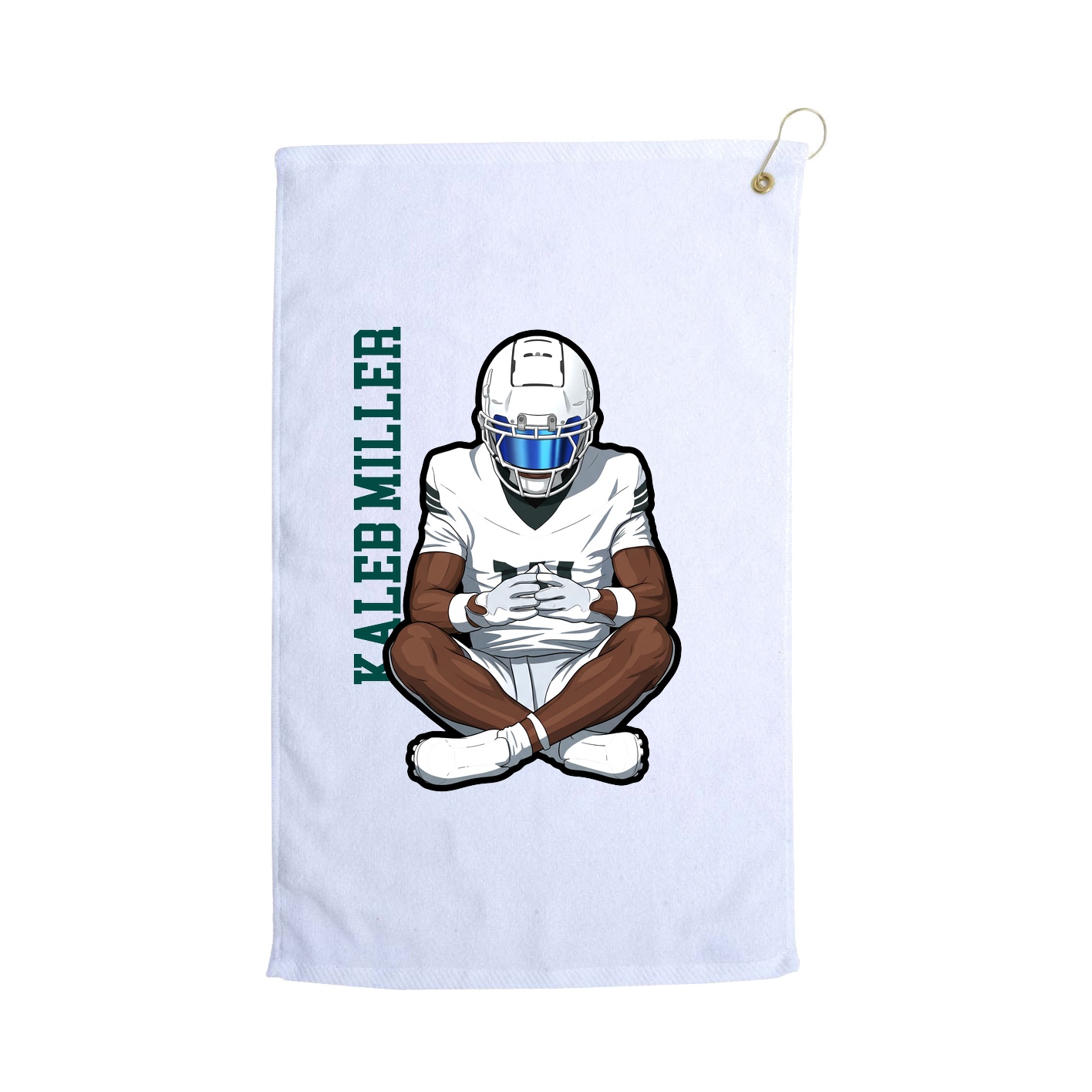 Golf Towel — Name Vertical in White