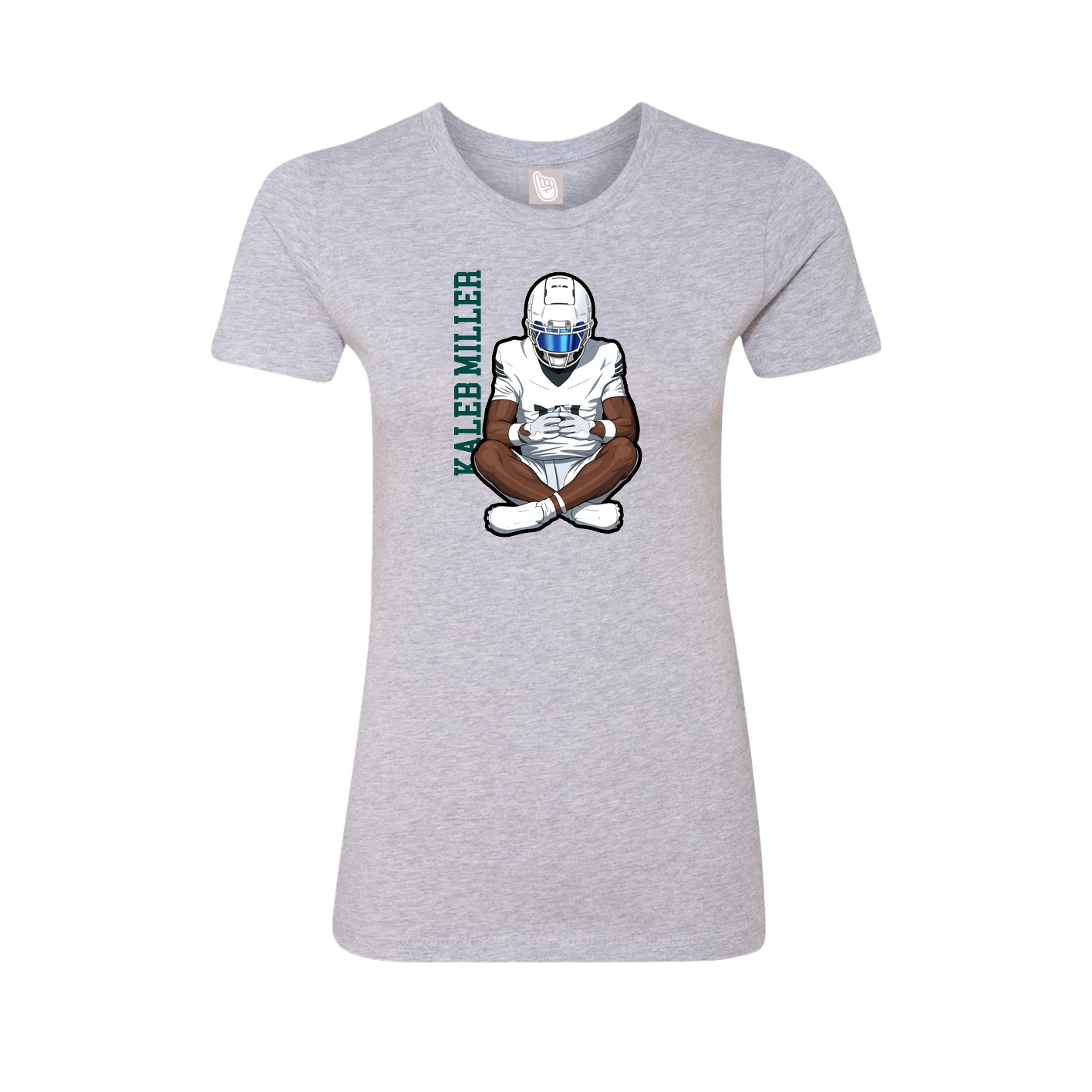 Fitted Women's Tee — Name Vertical in Grey