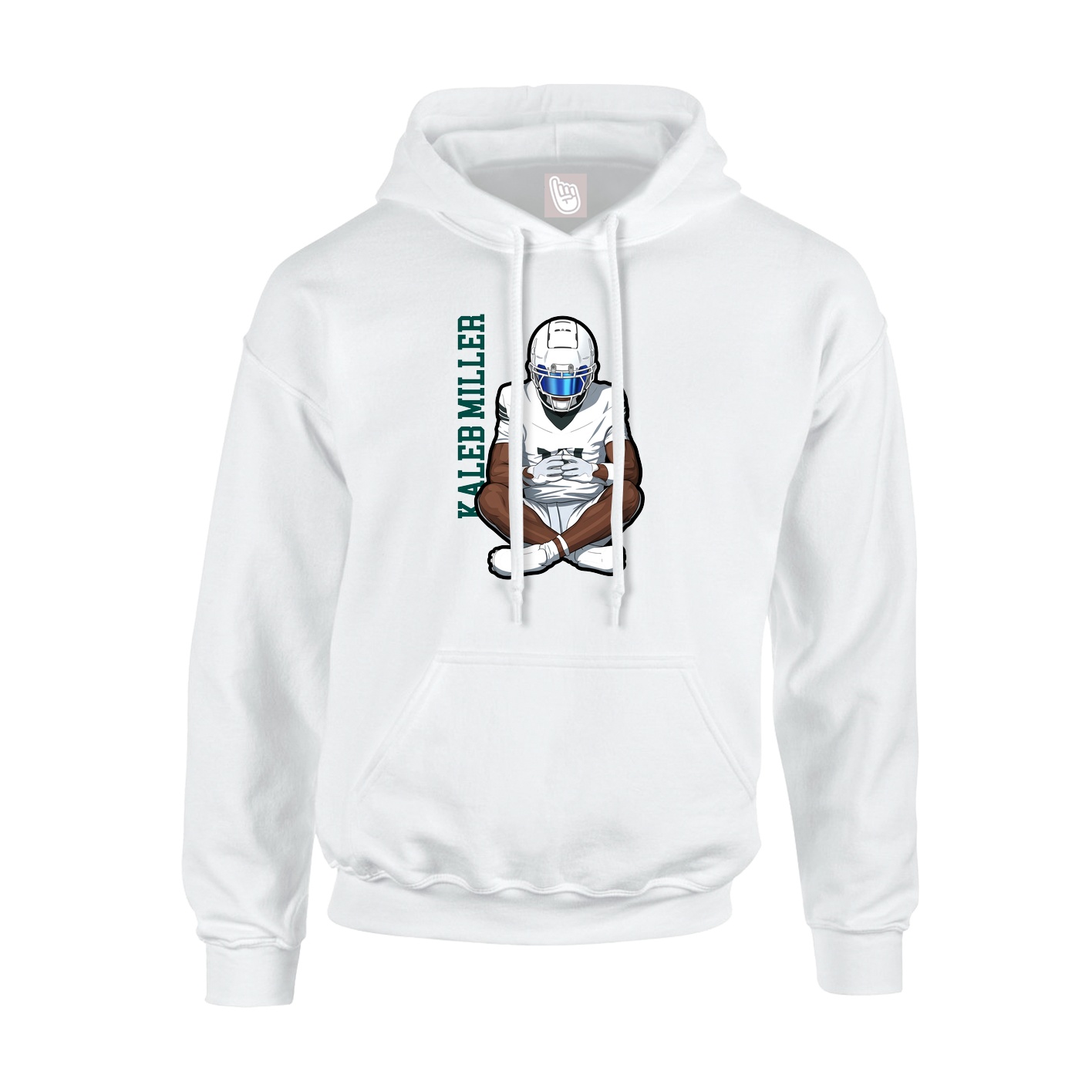 Youth Hoodie — Name Vertical in White
