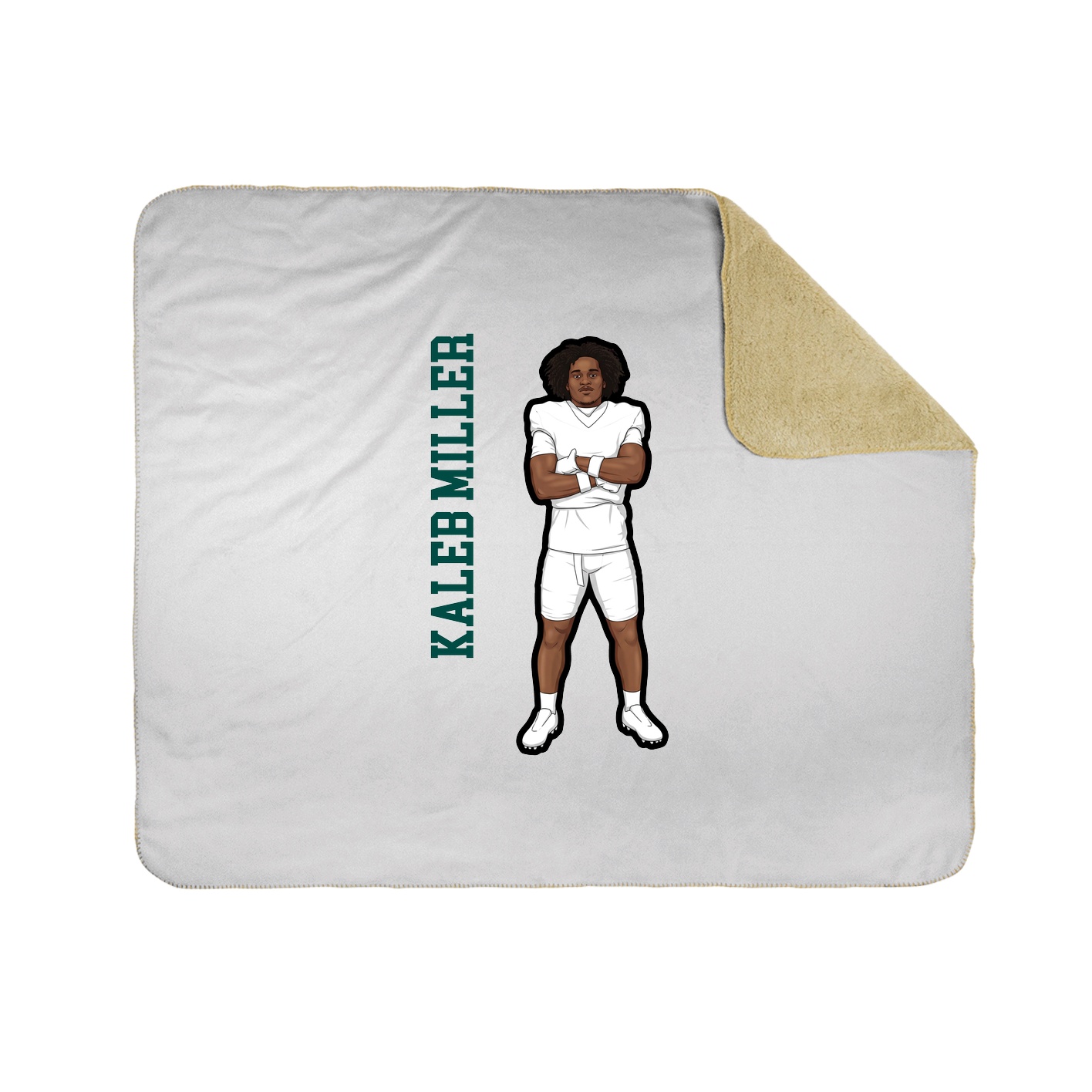 Throw Blanket — Name Vertical in White