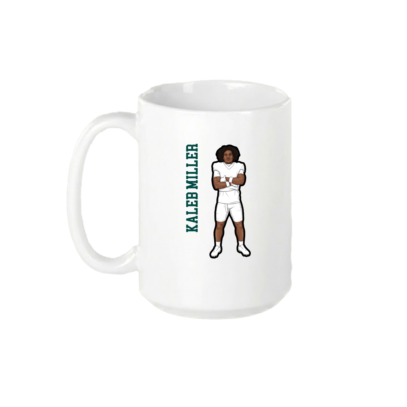 15oz Coffee Mug — Name Vertical in White