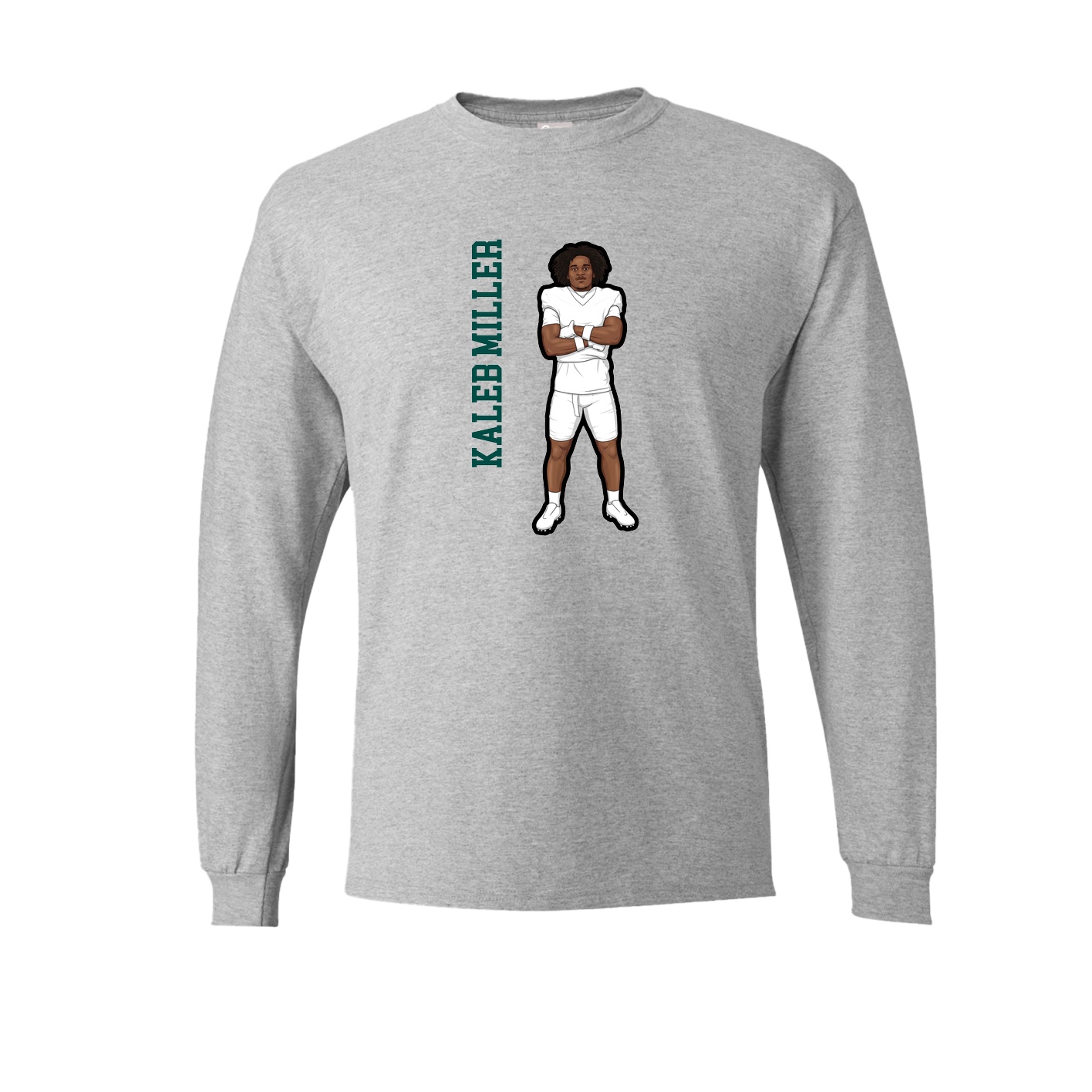 Long Sleeve Tee — Name Vertical in Grey