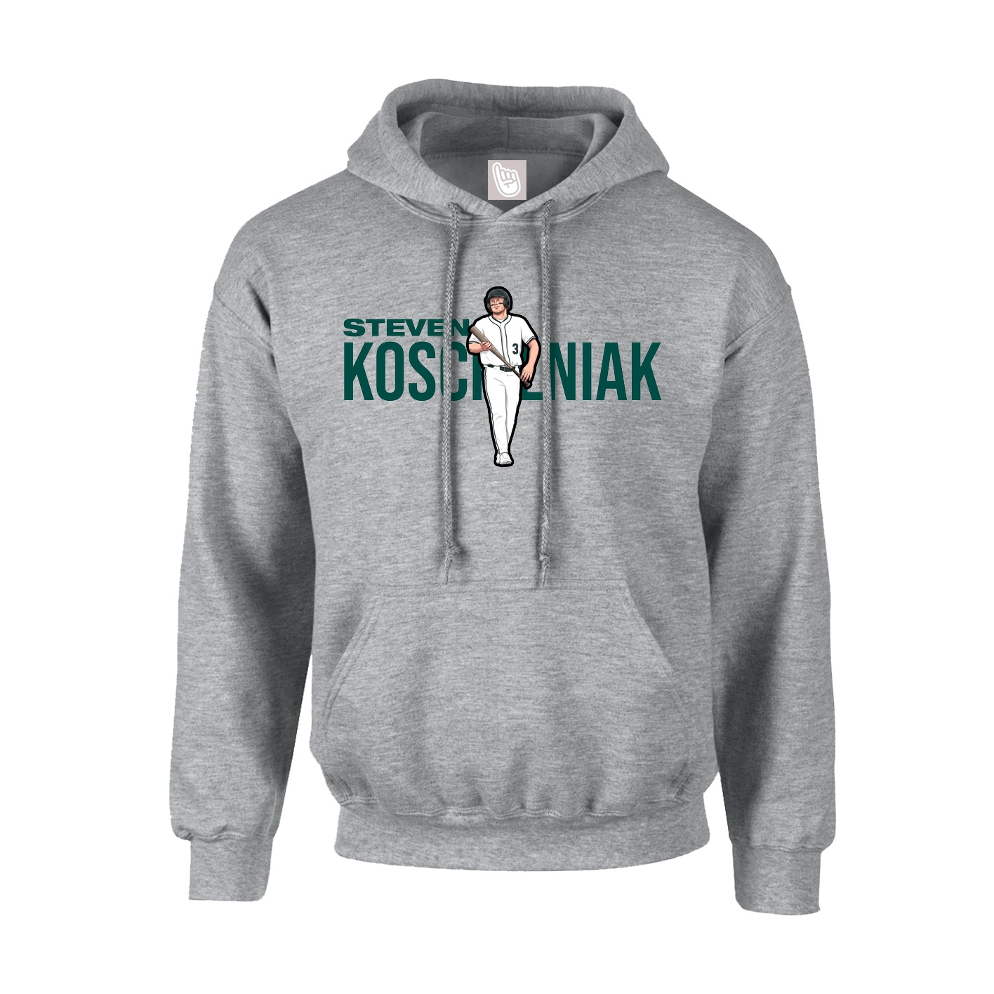 Hoodie — Player Name in Grey