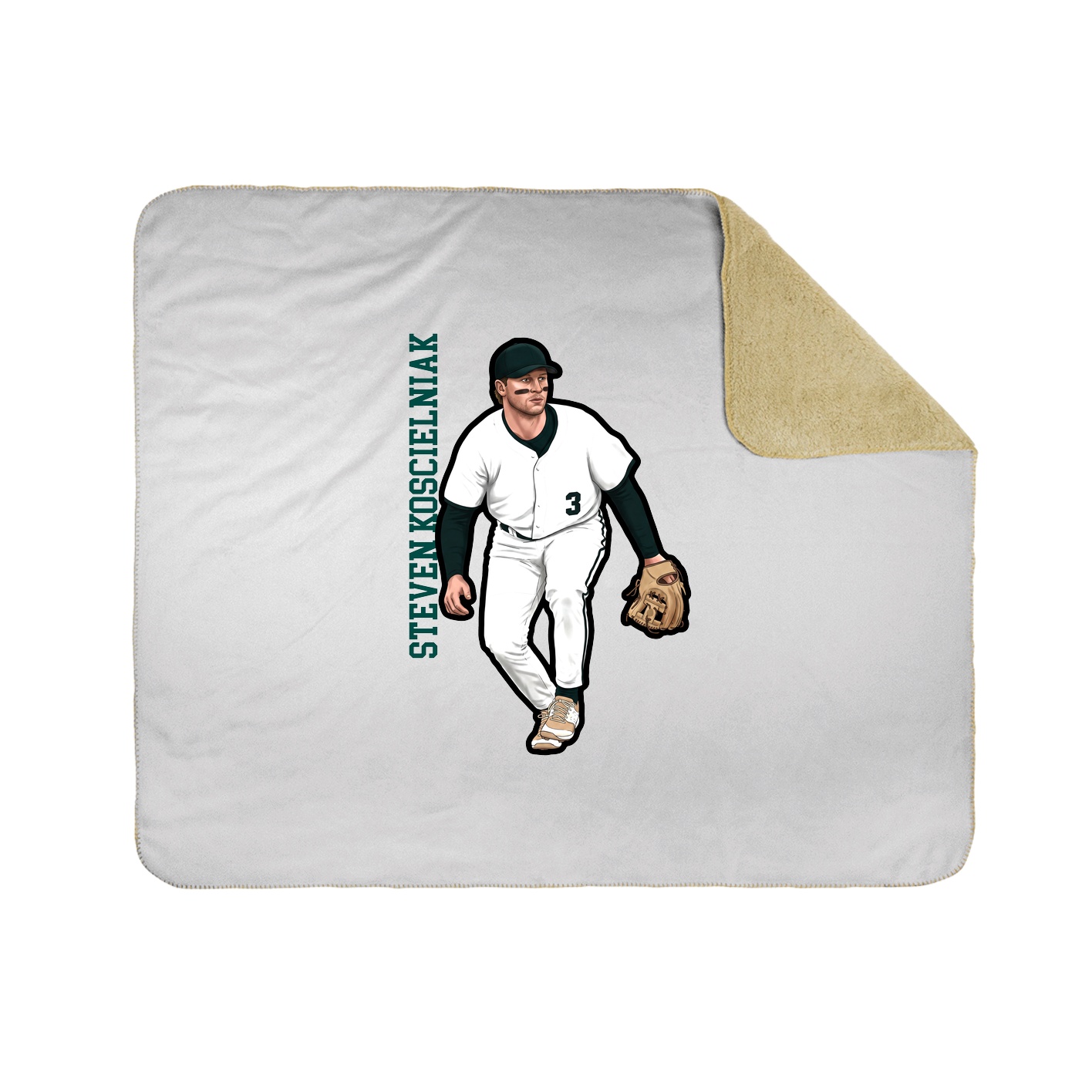 Throw Blanket — Name Vertical in White