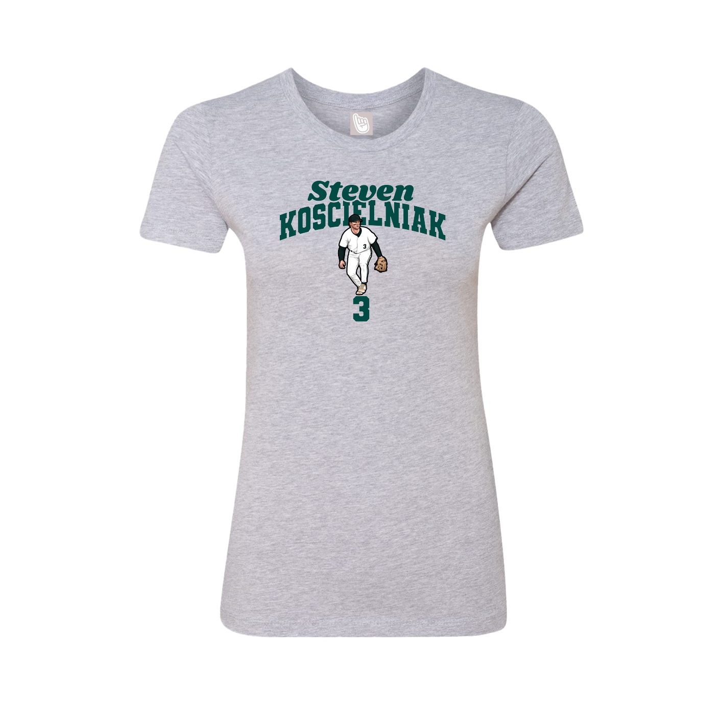 Fitted Women's Tee — Signature Arch in Grey