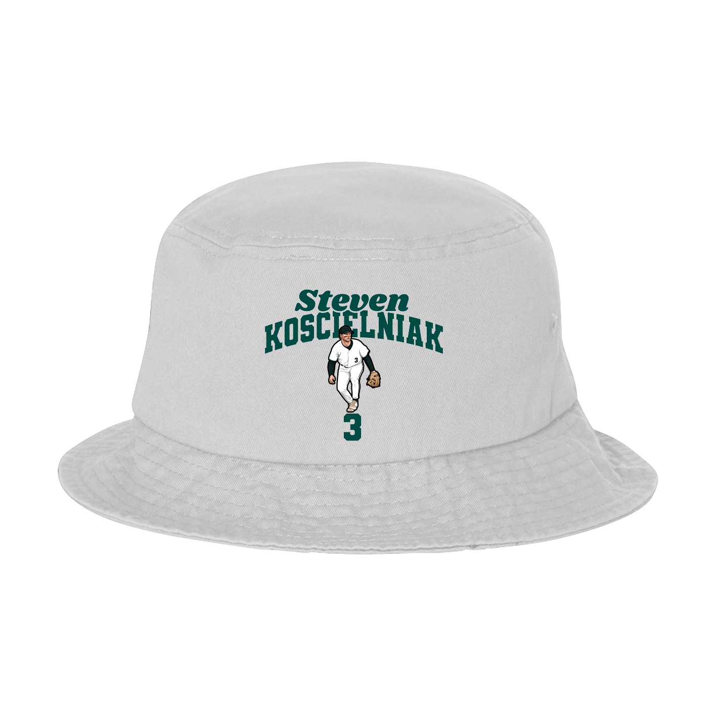 Bucket Cap — Signature Arch in White